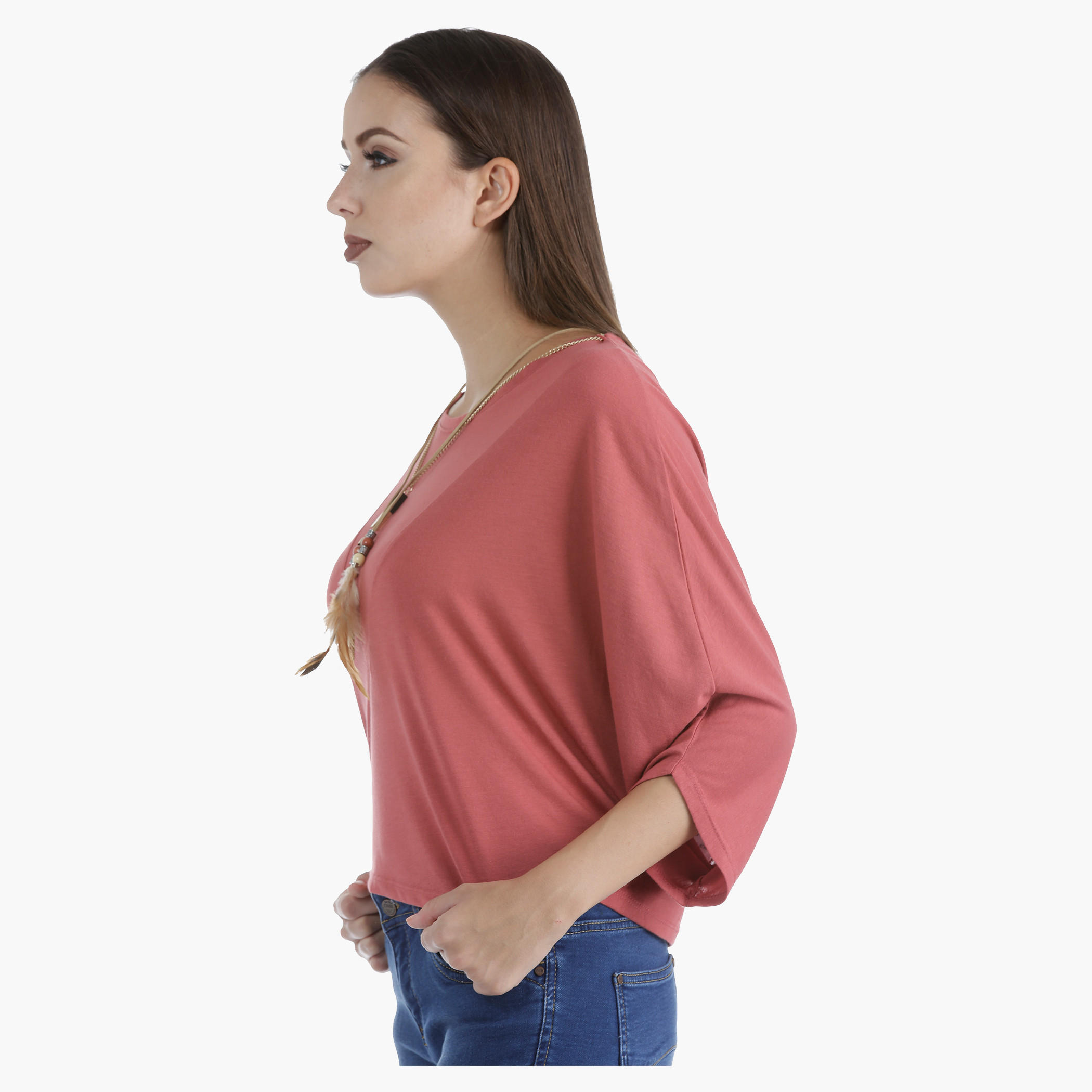 Lee Cooper Top with 3/4th Dolman Sleeves in Regular Fit-women-clothing-shirtsandblouses-blouses-image-3