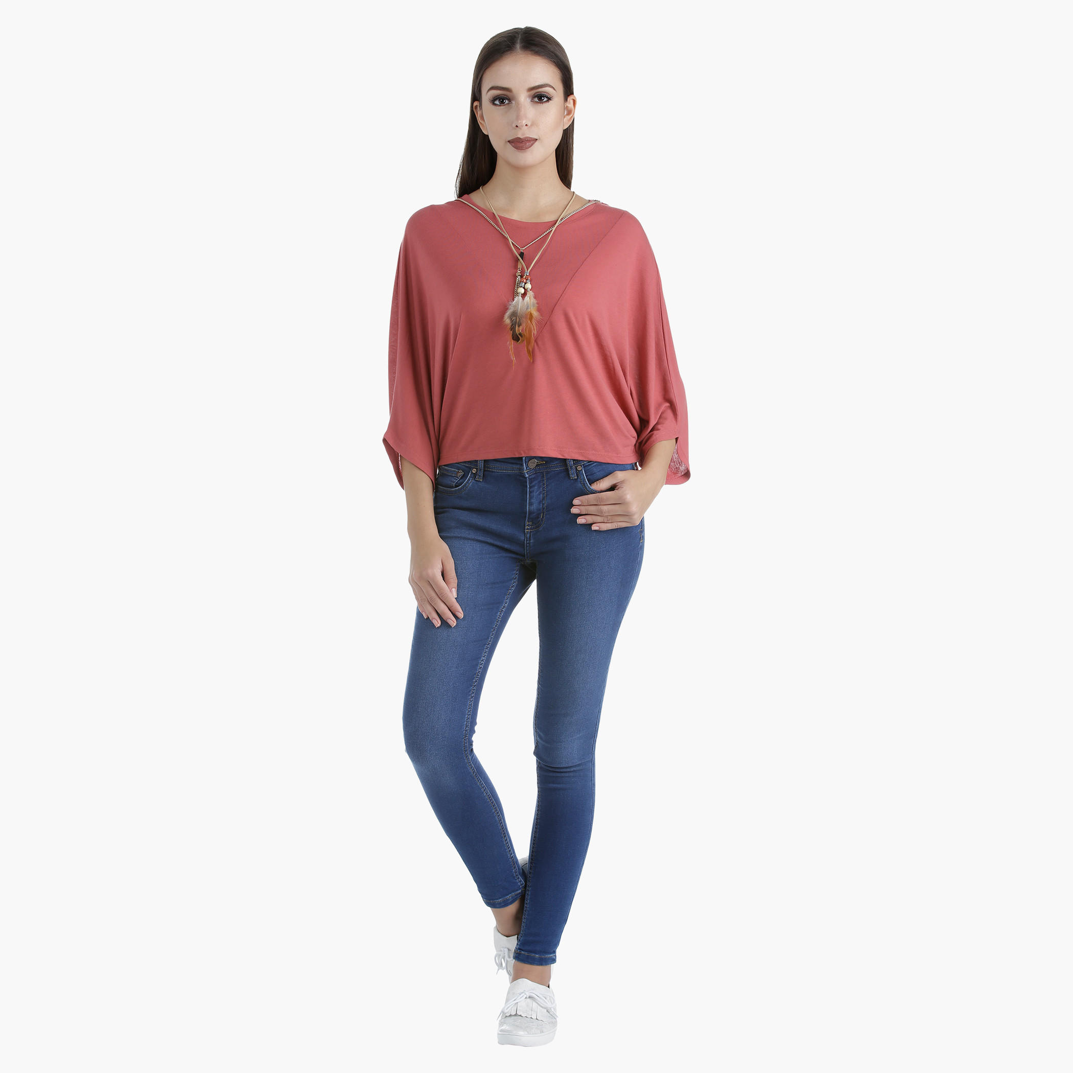 Lee Cooper Top with 3/4th Dolman Sleeves in Regular Fit-women-clothing-shirtsandblouses-blouses-image-5