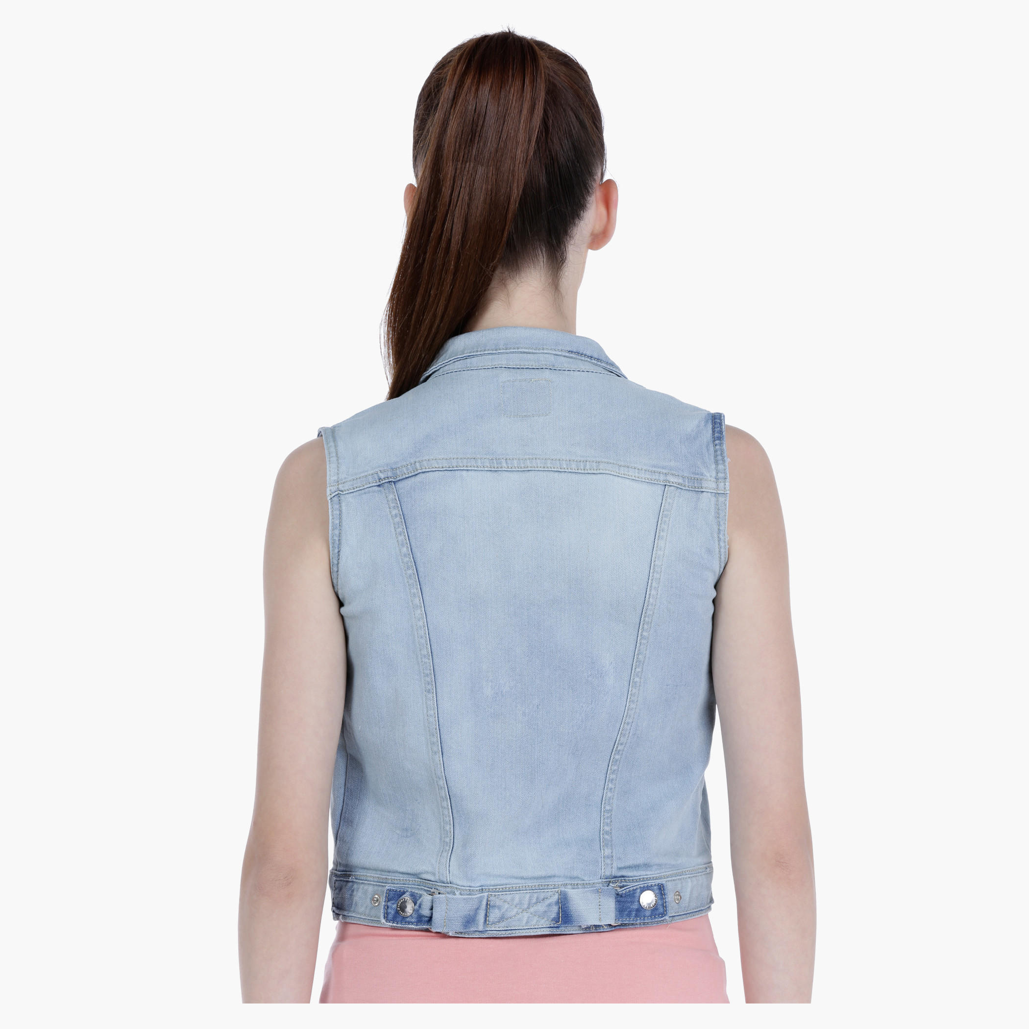 Lee Cooper Sleeveless Distressed Denim Trucker Jacket-women-winterwear-coatsandjackets-jackets-image-2