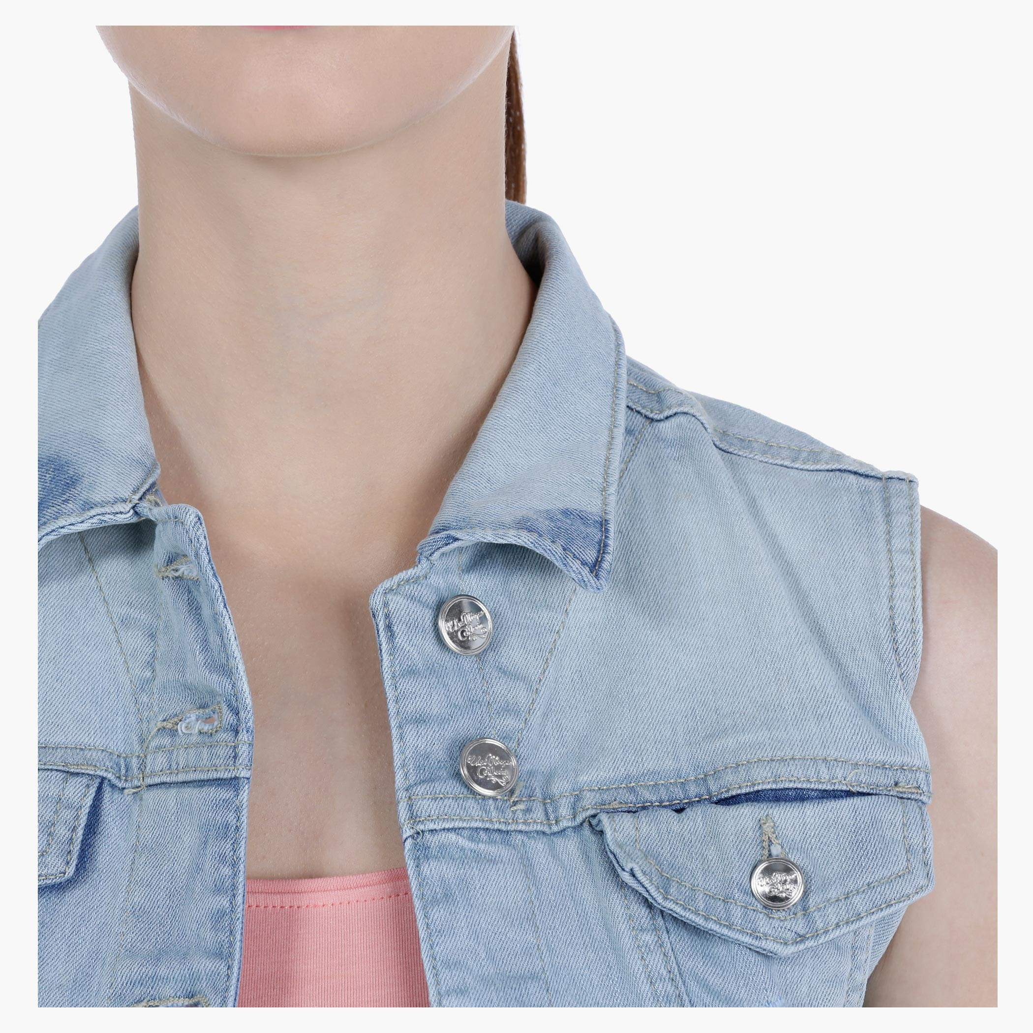 Lee Cooper Sleeveless Distressed Denim Trucker Jacket-women-winterwear-coatsandjackets-jackets-image-4