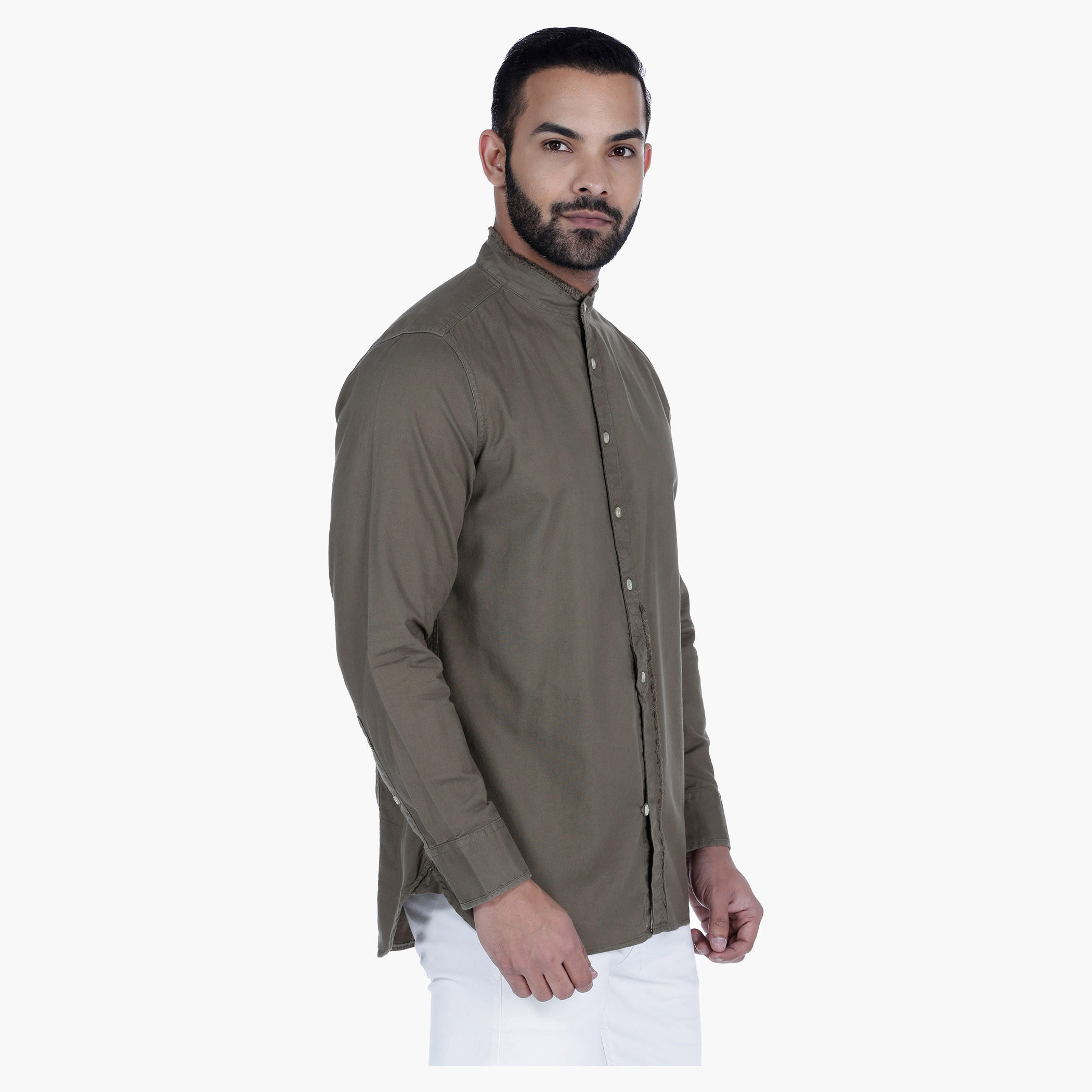 Lee Cooper Shirt with long sleeves and Band Collar-men-clothing-shirts-image-3