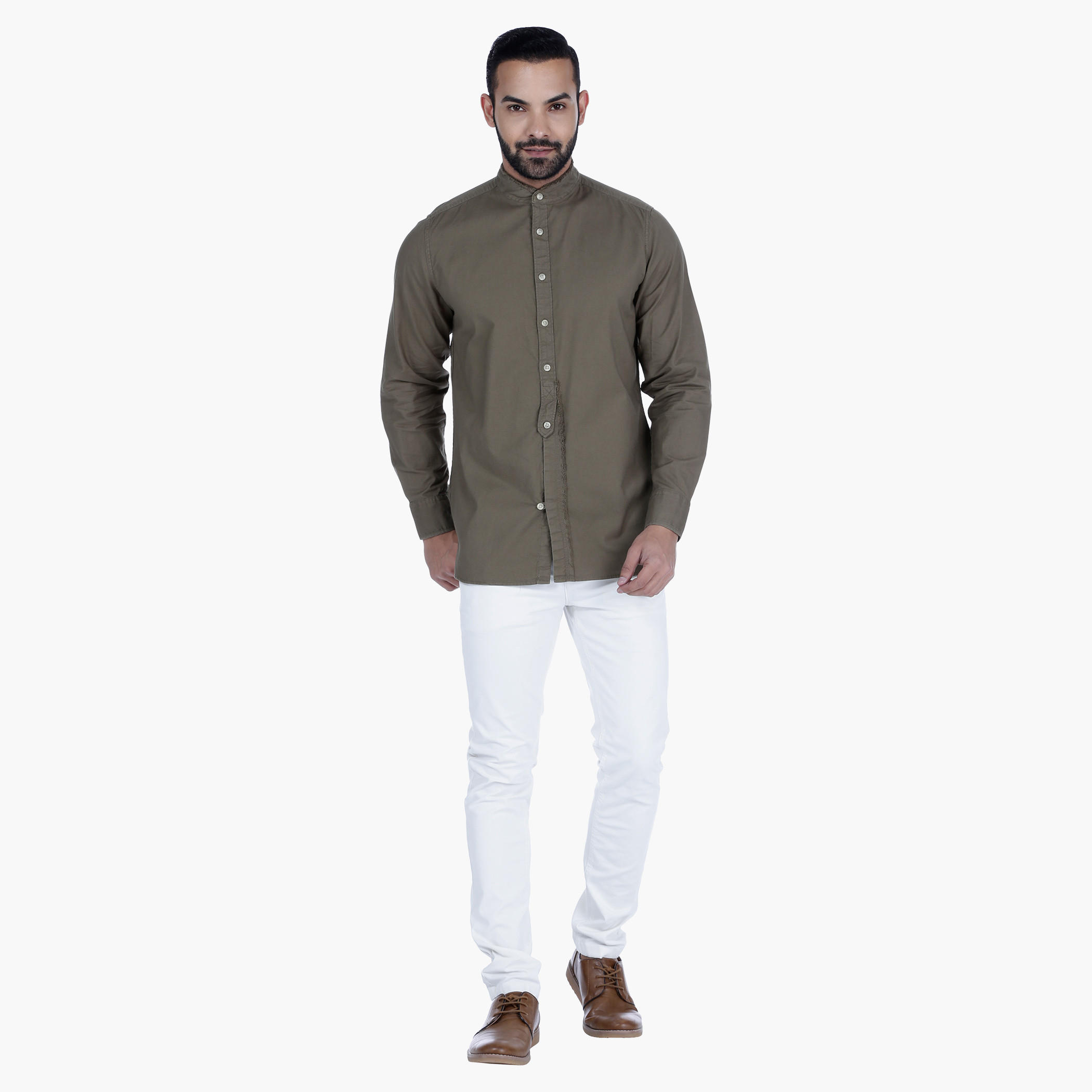 Lee Cooper Shirt with long sleeves and Band Collar-men-clothing-shirts-image-5