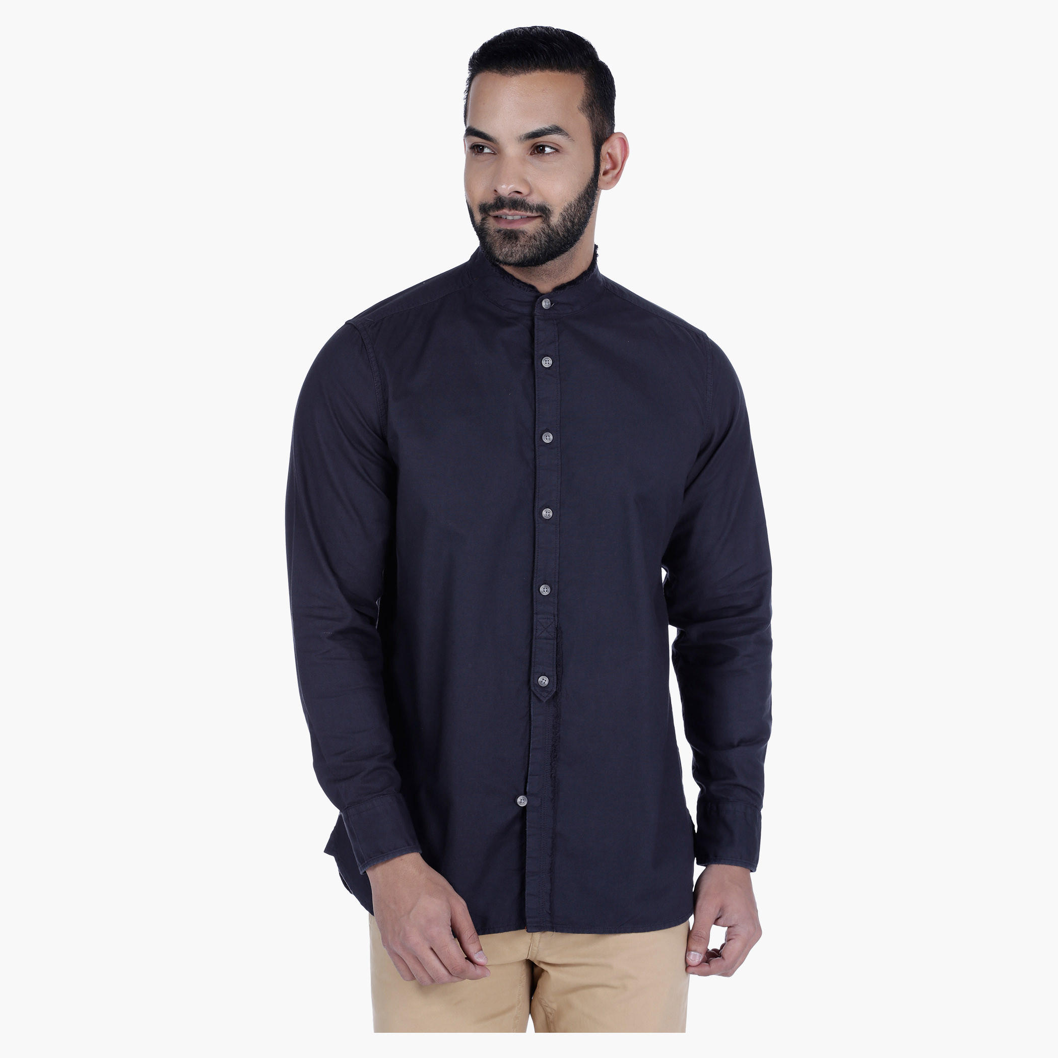 Lee Cooper Shirt with long sleeves and Band Collar-men-clothing-shirts-image-6