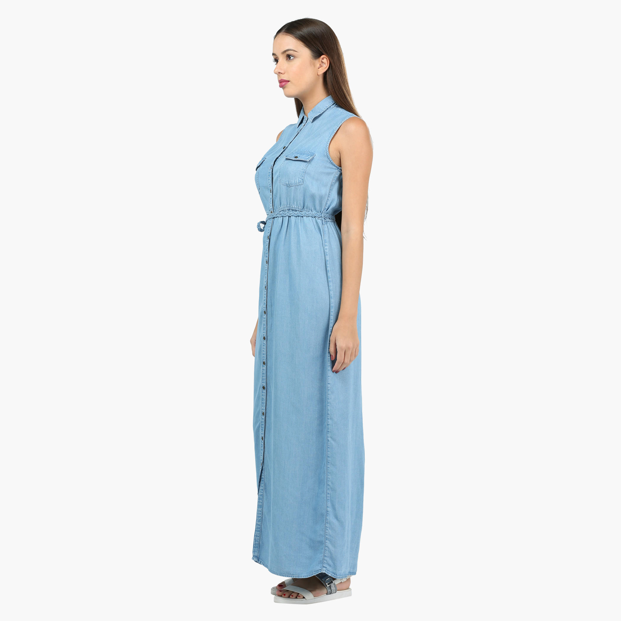 Lee Cooper Sleeveless Denim Maxi Dress-women-clothing-dresses-image-3