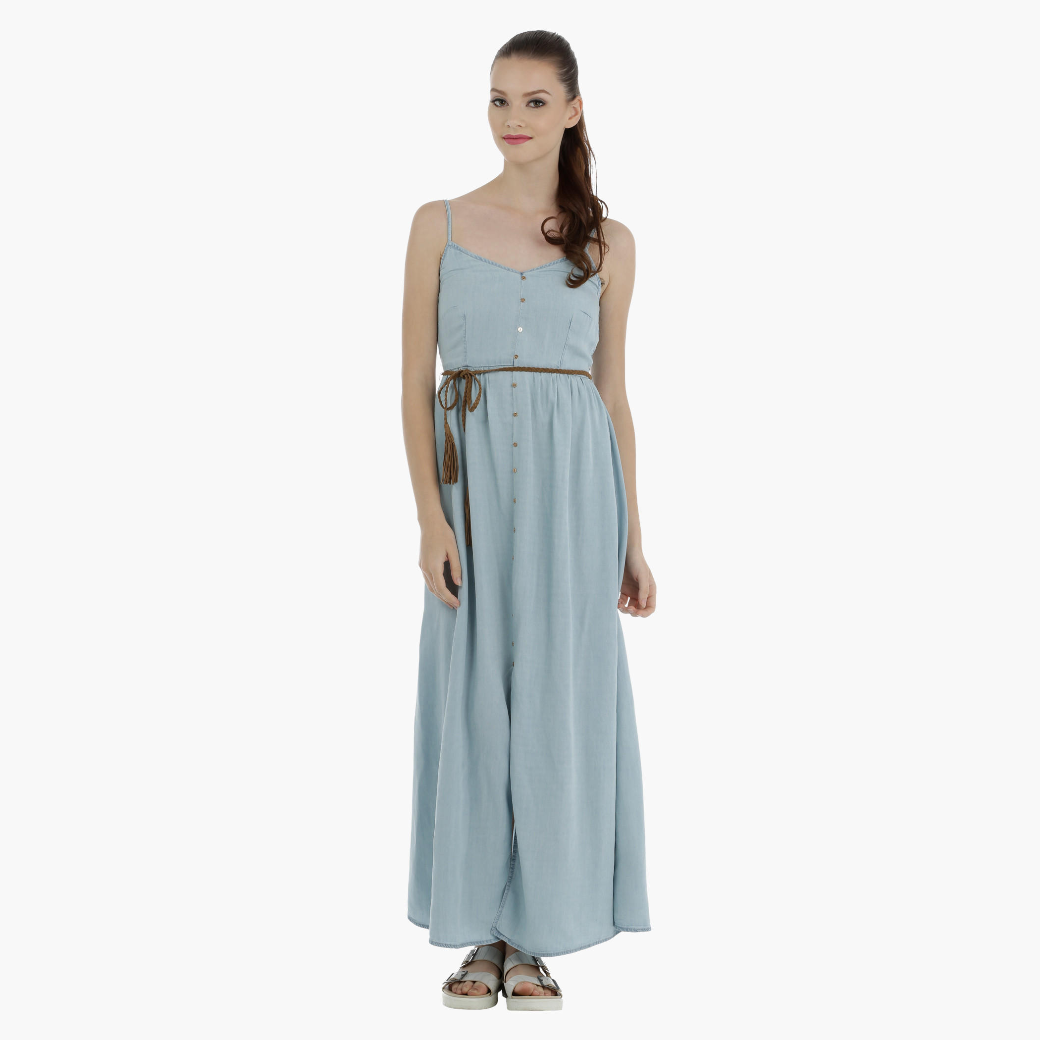 Lee Cooper Maxi Dress with Slit-women-clothing-dresses-image-1