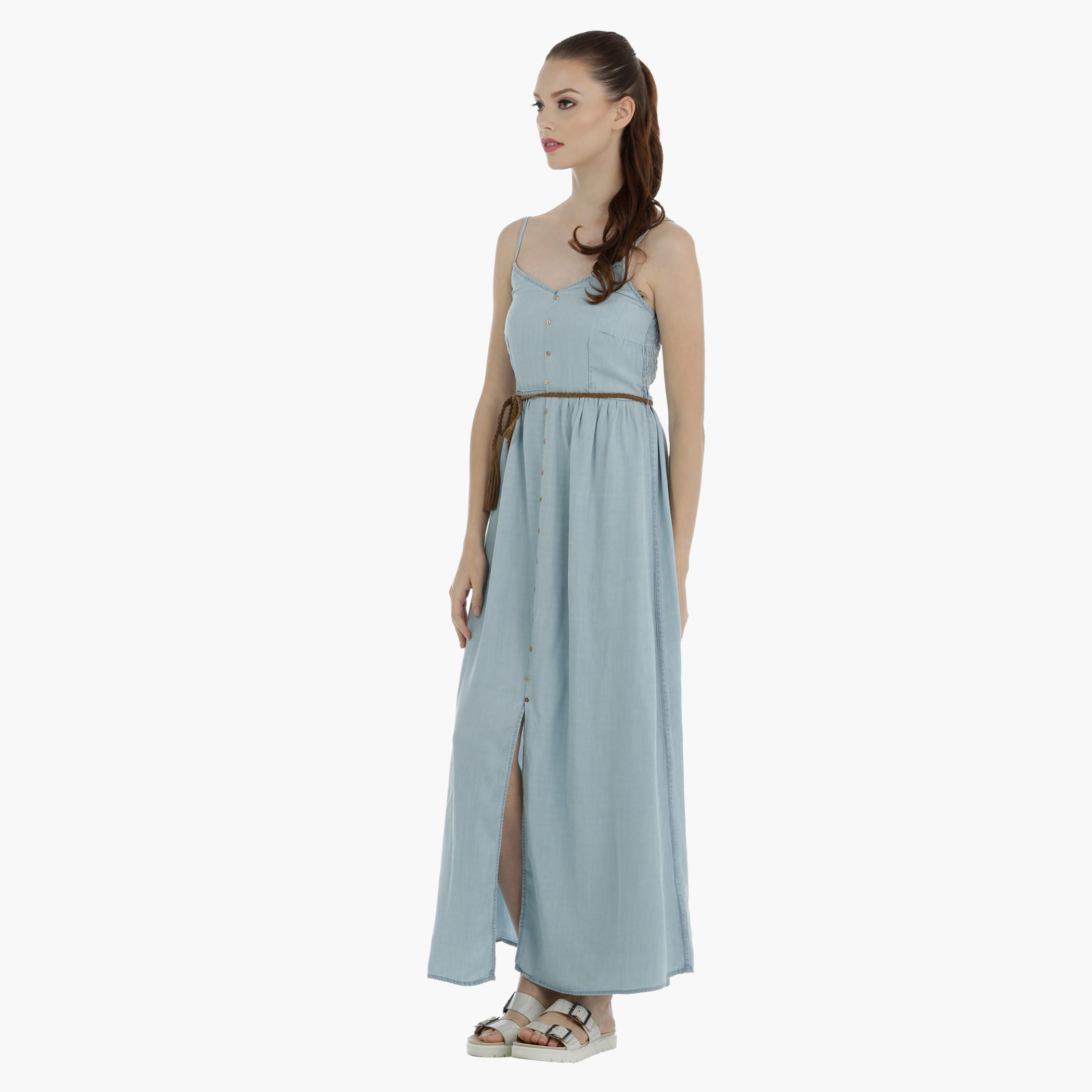 Lee Cooper Maxi Dress with Slit-women-clothing-dresses-image-2