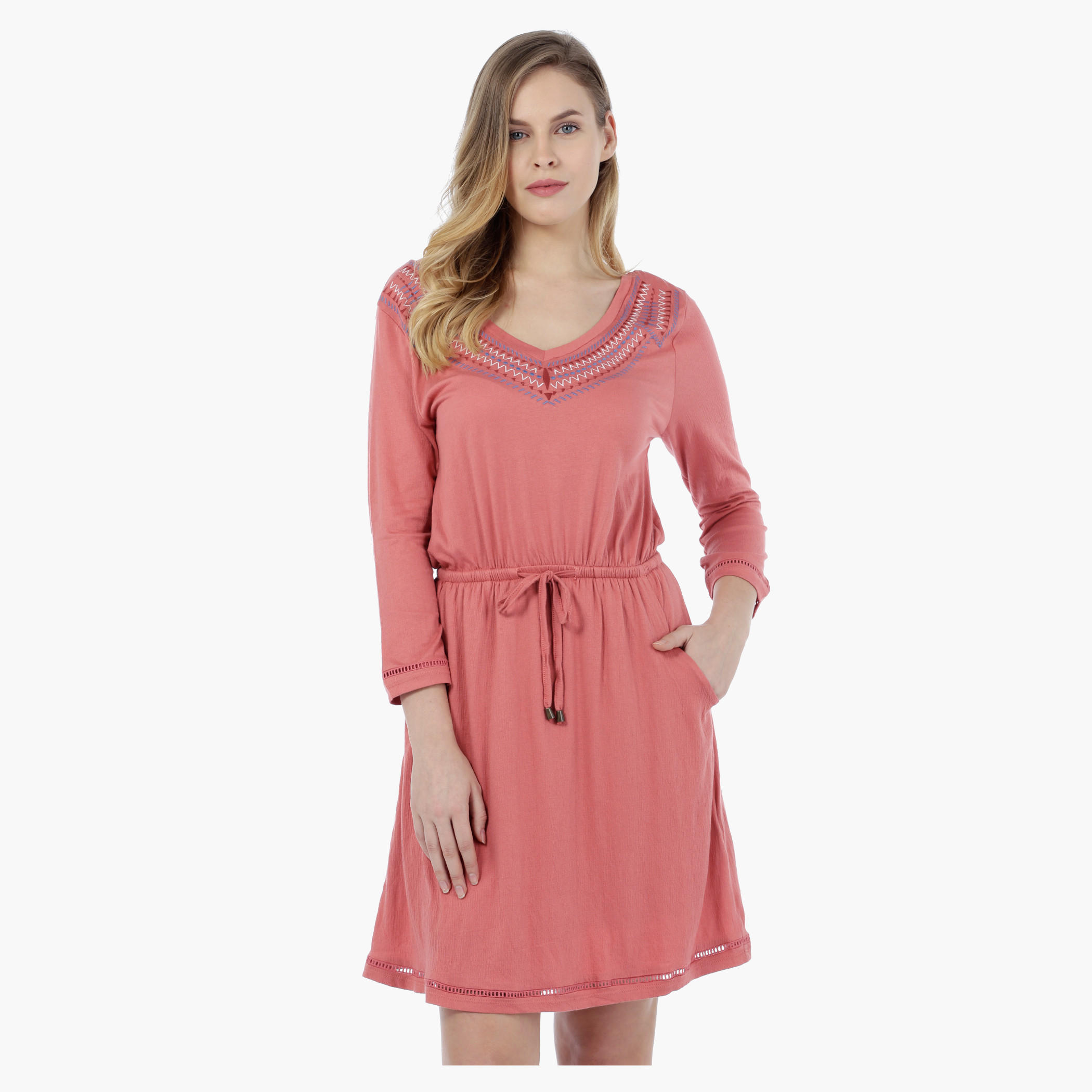Lee Cooper Embroidered Jersey Dress-women-clothing-dresses-image-1