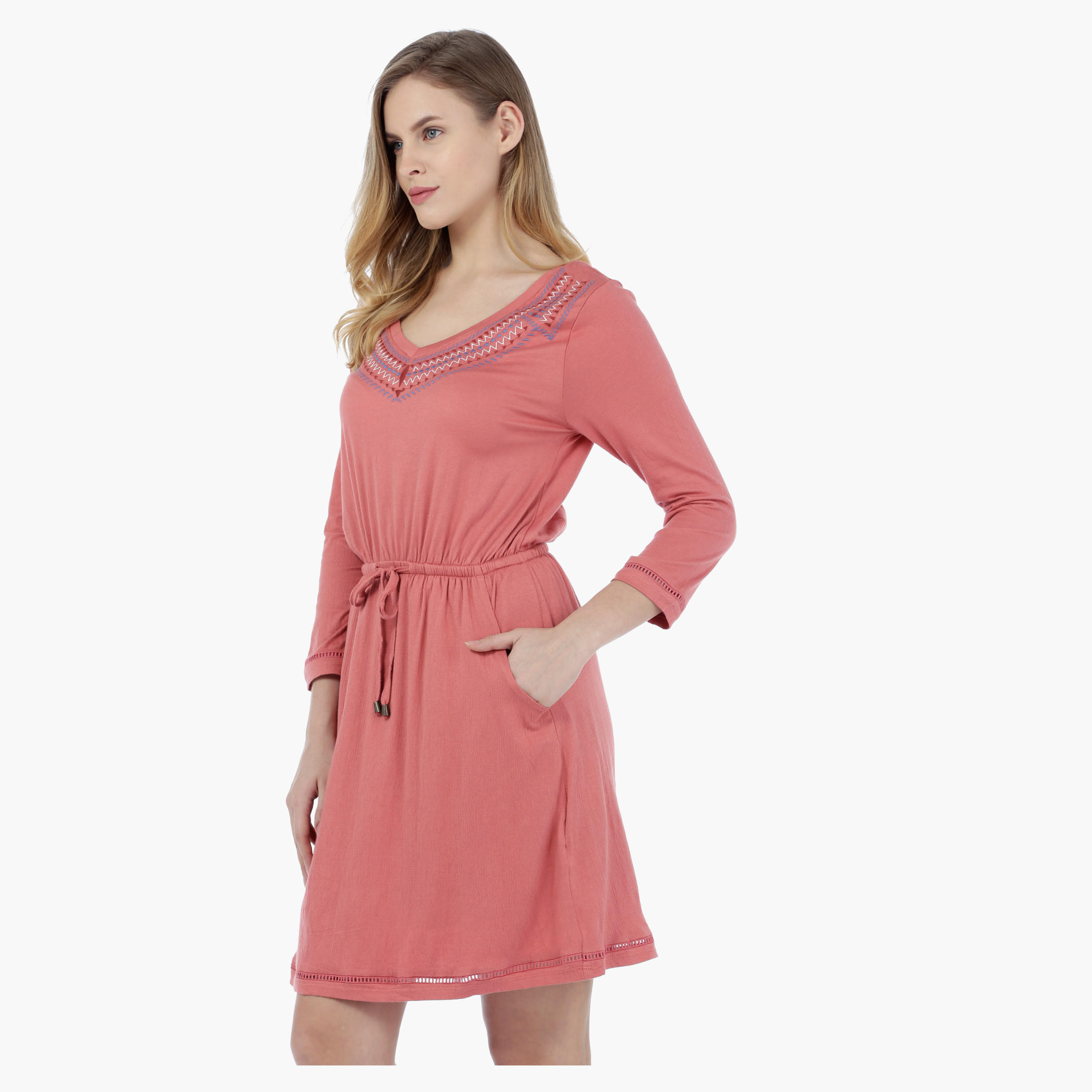 Lee Cooper Embroidered Jersey Dress-women-clothing-dresses-image-3