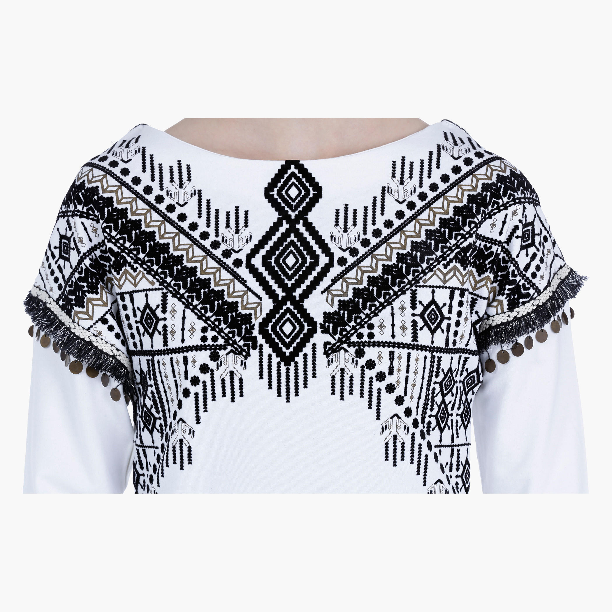 Lee Cooper Cotton Printed Shirt with Fringe Detail-women-clothing-tshirts-image-4