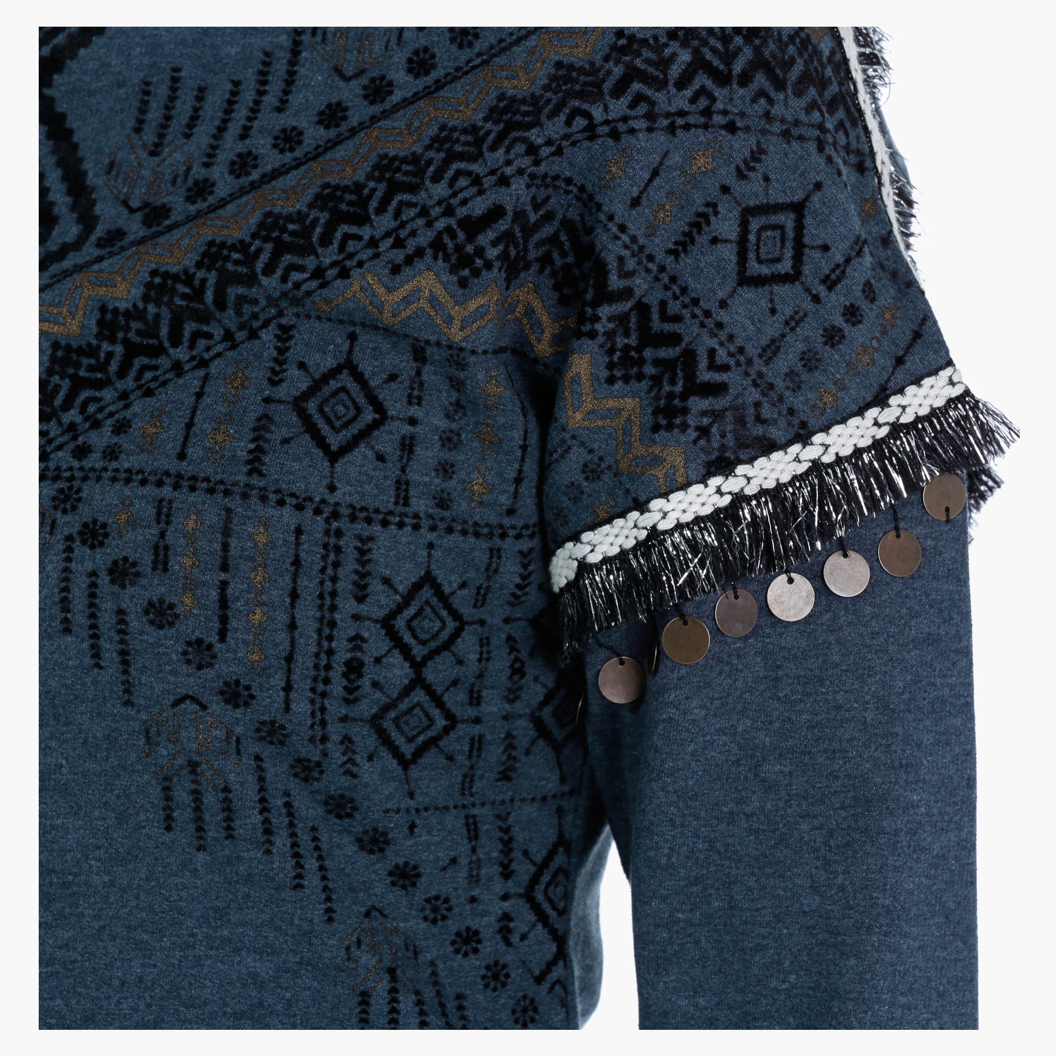 Lee Cooper Embellished Cotton Shirt with 3/4th Sleeves and Print-women-clothing-tshirts-image-4