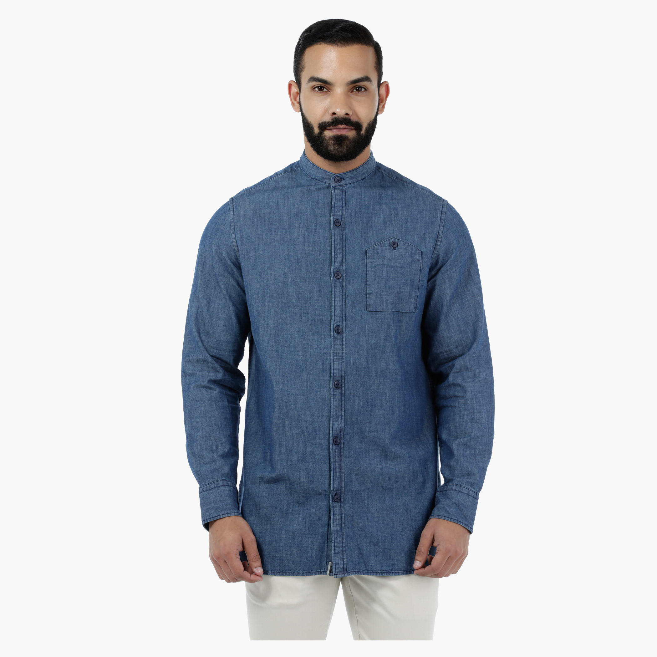 Lee Cooper Solid Denim Shirt-men-clothing-shirts-image-1