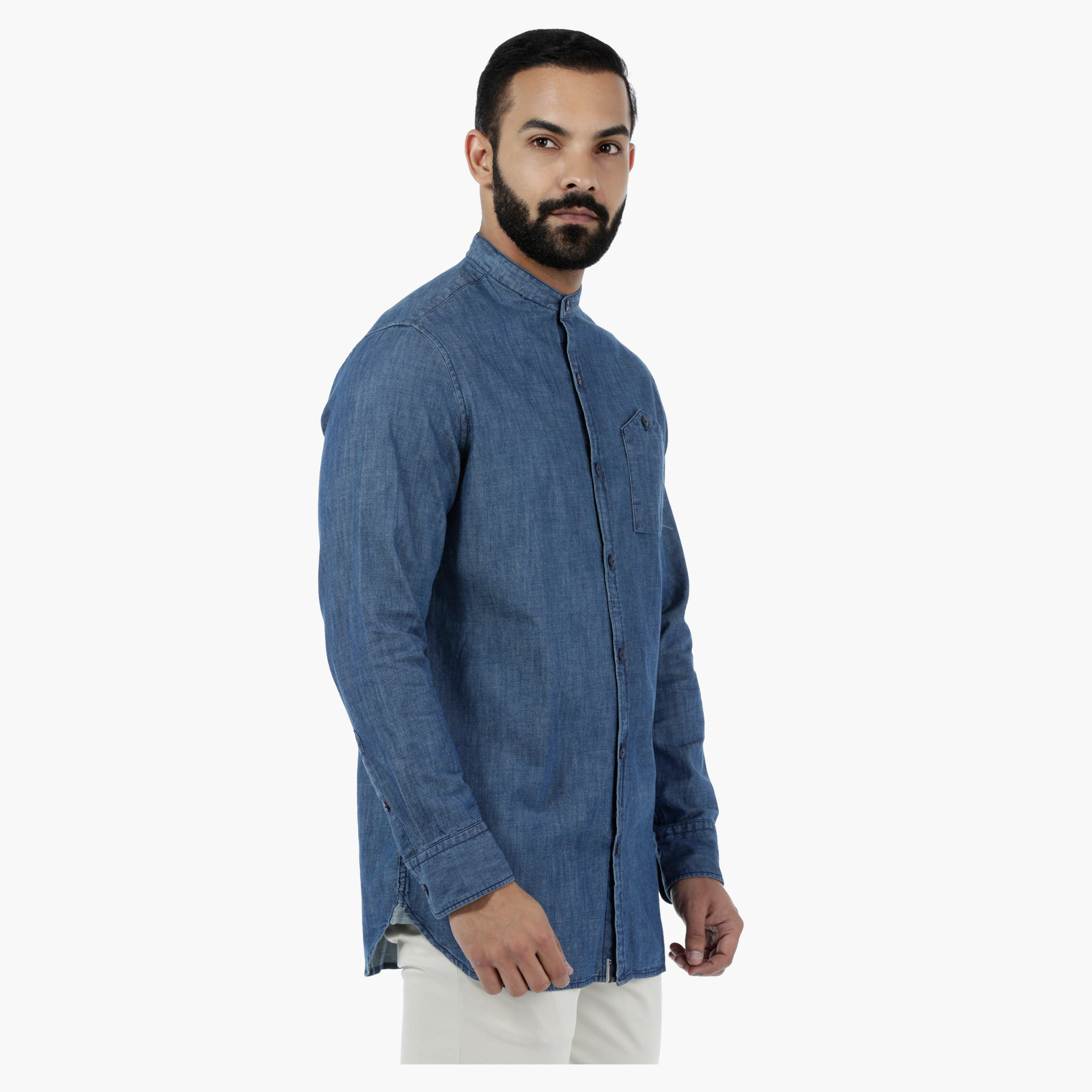 Lee Cooper Solid Denim Shirt-men-clothing-shirts-image-3