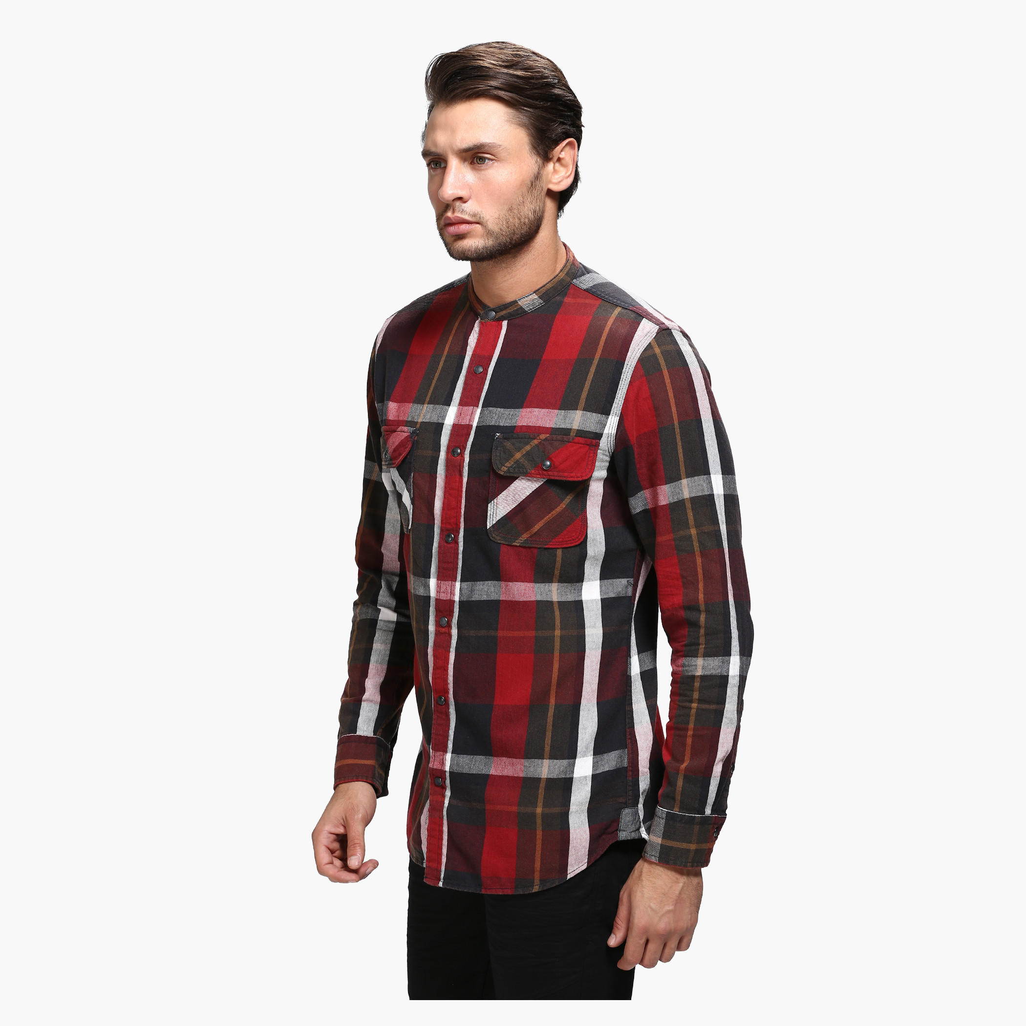 Lee Cooper Chequered Casual Shirt with Long Sleeves-men-clothing-shirts-image-3