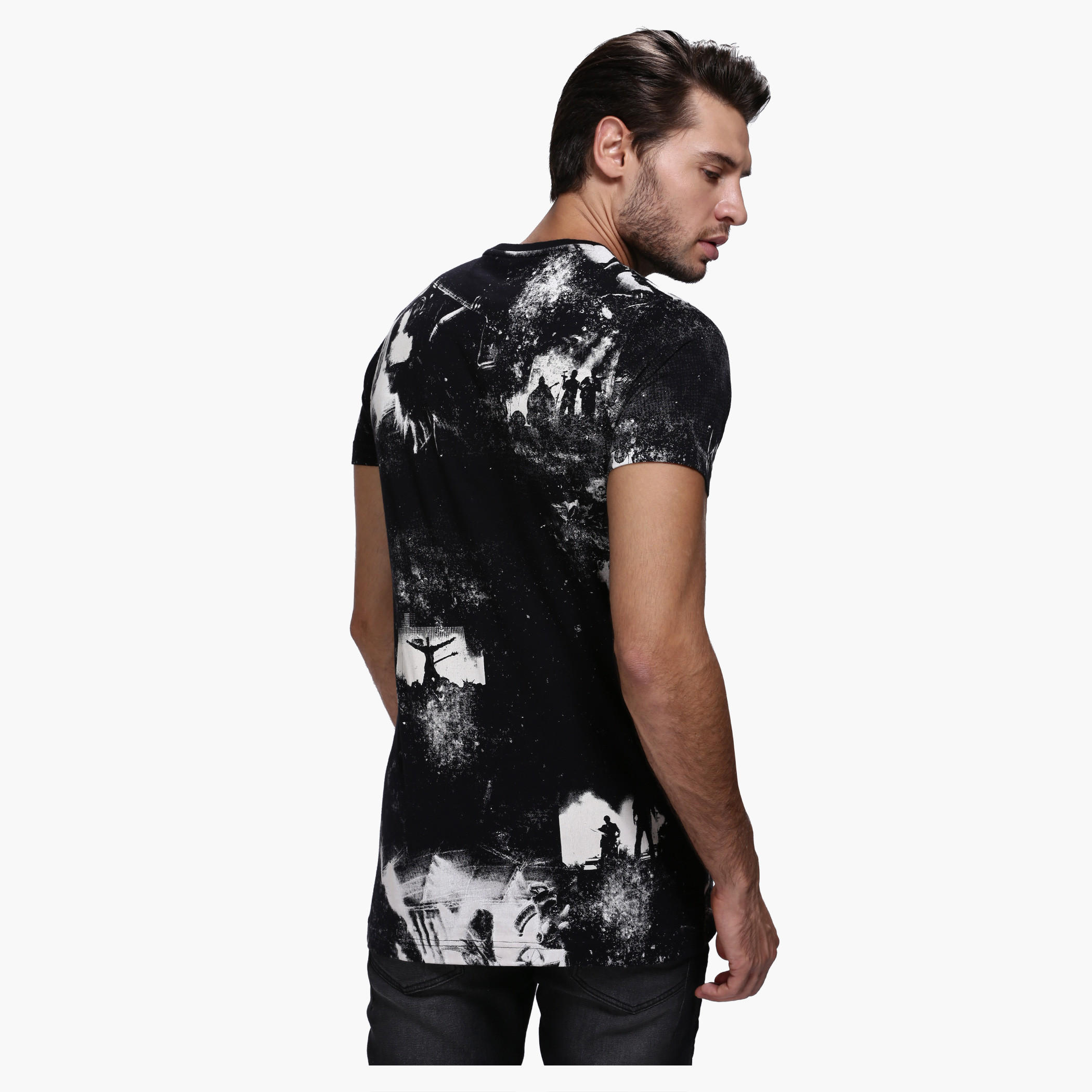 Lee Cooper Printed Crew Neck T-Shirt with Short Sleeves-men-clothing-tshirtsandpolos-tshirts-image-2