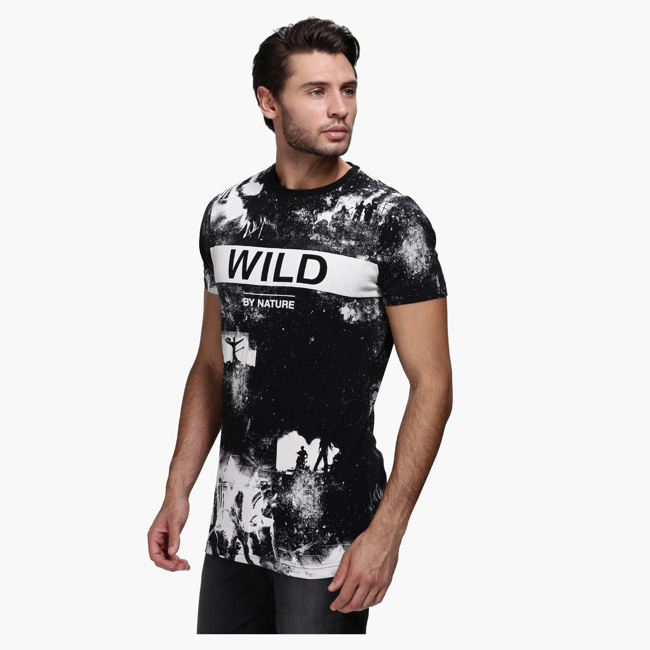 Lee Cooper Printed Crew Neck T-Shirt with Short Sleeves-men-clothing-tshirtsandpolos-tshirts-image-3