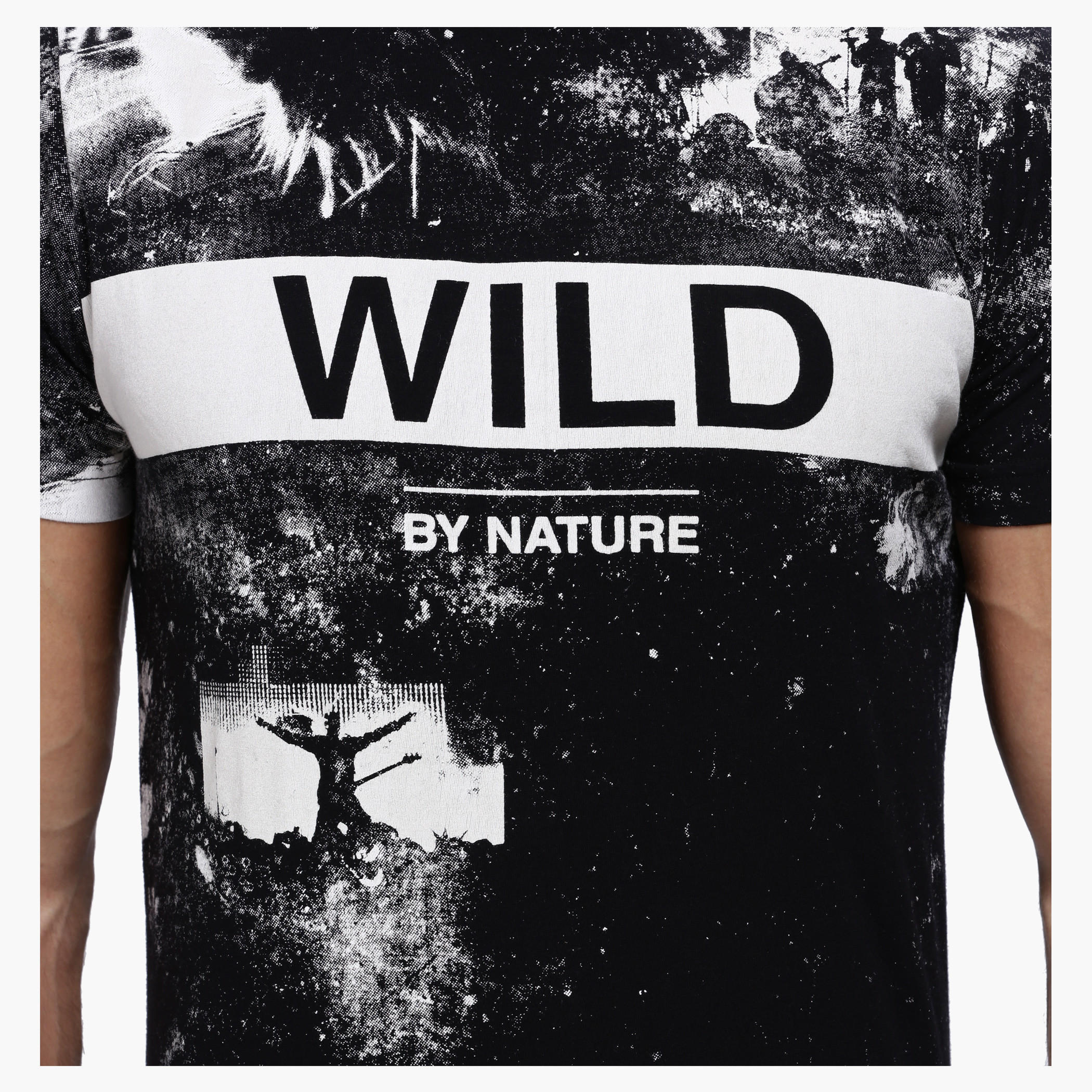 Lee Cooper Printed Crew Neck T-Shirt with Short Sleeves-men-clothing-tshirtsandpolos-tshirts-image-4