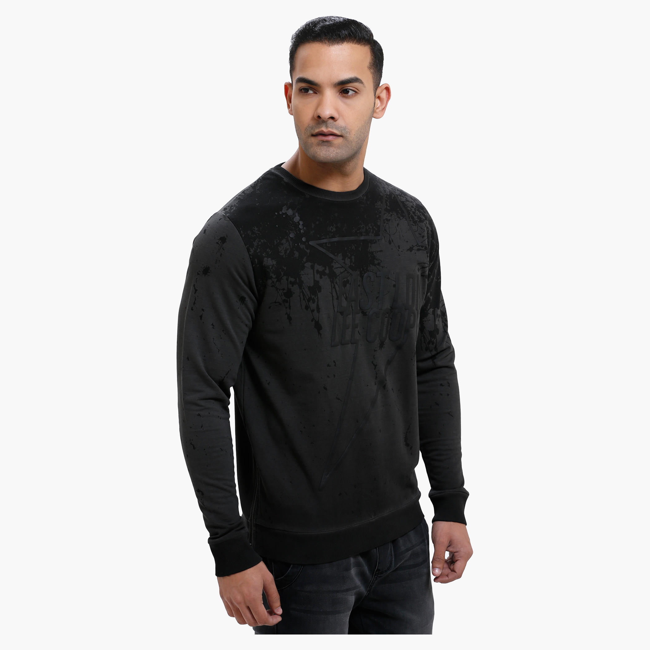 Lee Cooper Crew Neck Sweatshirt with Long Sleeves-men-winterwear-hoodiesandsweatshirts-image-3