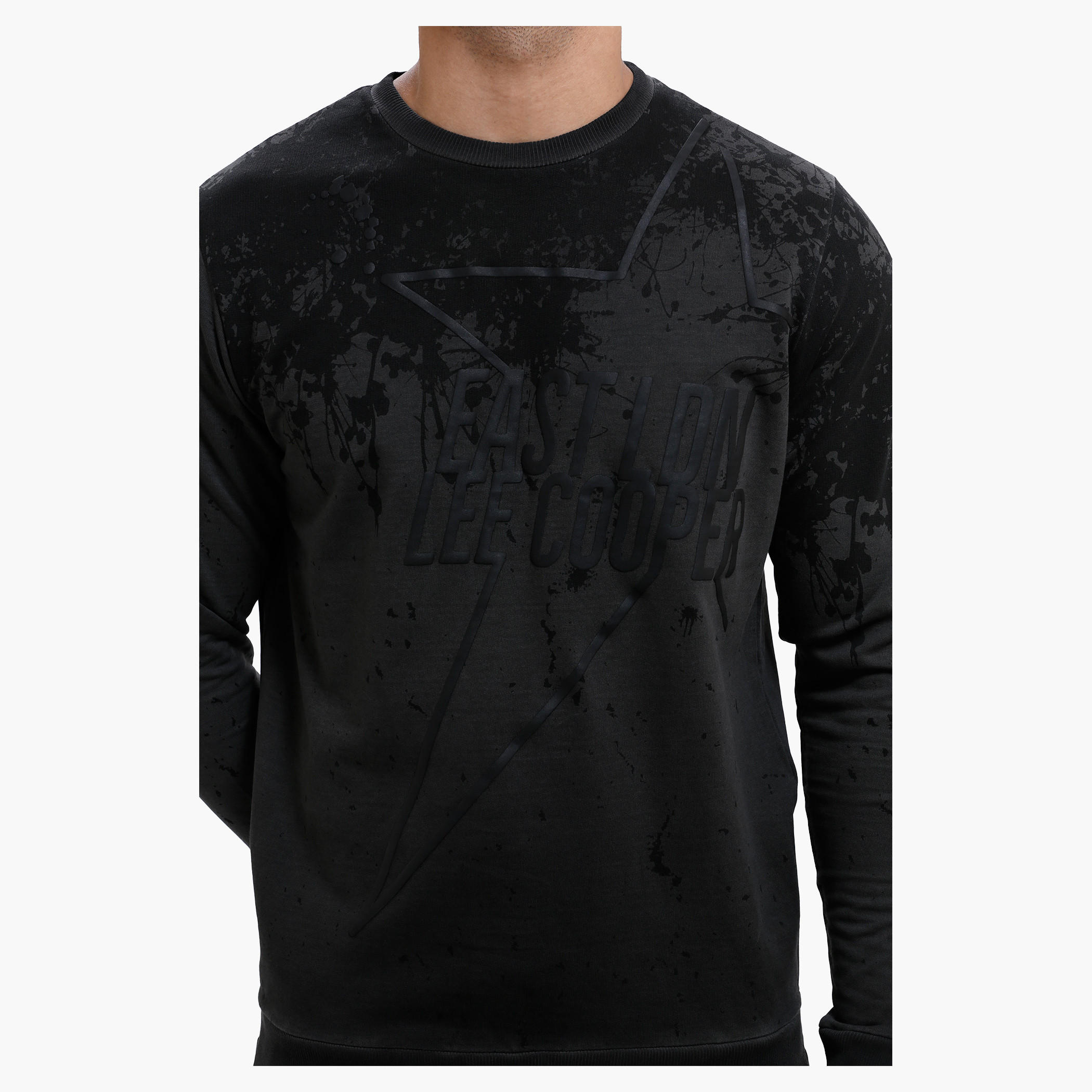 Lee Cooper Crew Neck Sweatshirt with Long Sleeves-men-winterwear-hoodiesandsweatshirts-image-4