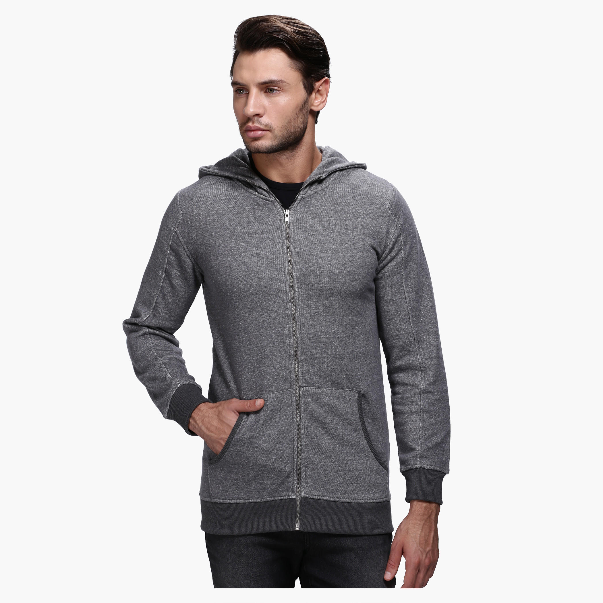 Lee Cooper Sweatshirt with Hood and Long Sleeves-men-winterwear-hoodiesandsweatshirts-image-1