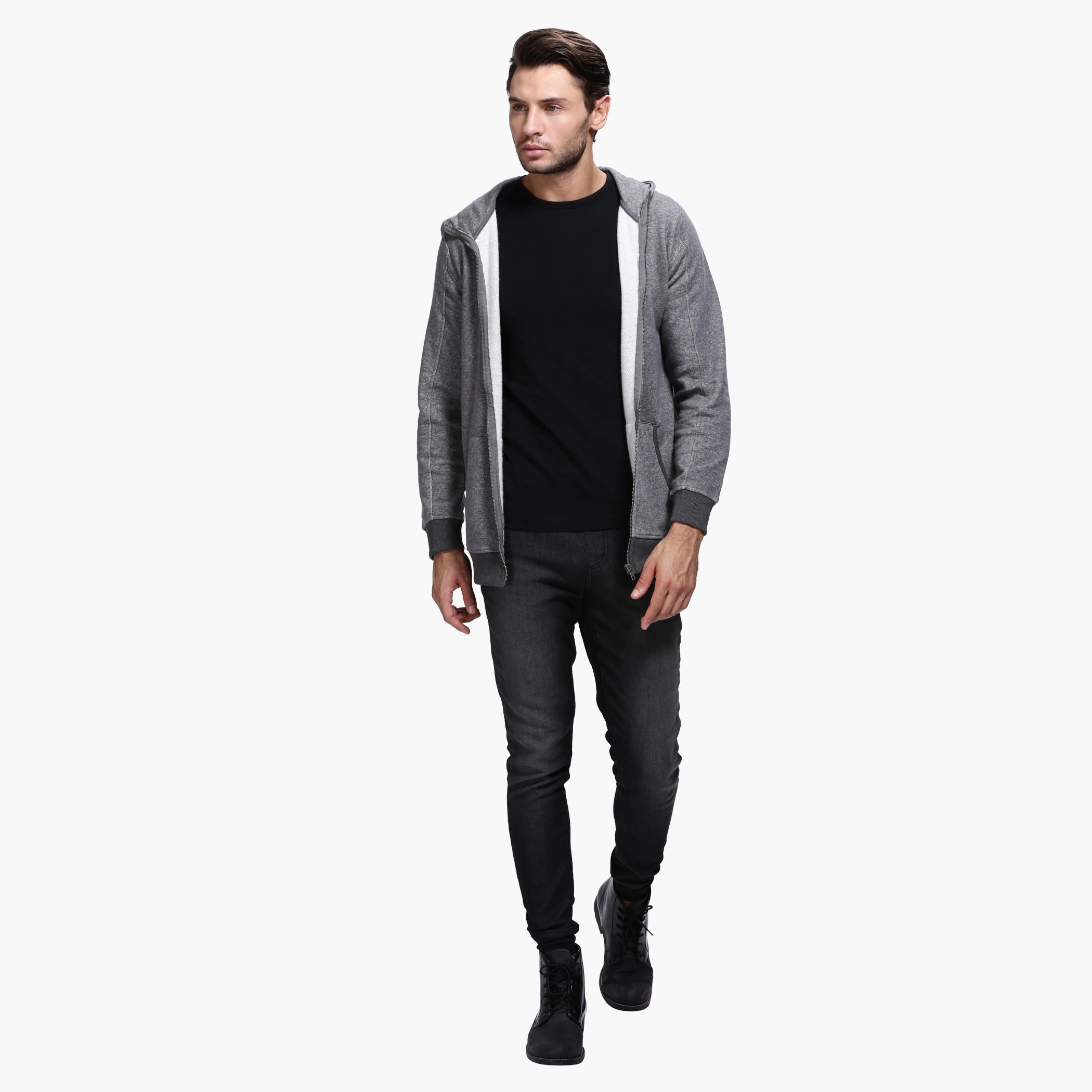 Lee Cooper Sweatshirt with Hood and Long Sleeves-men-winterwear-hoodiesandsweatshirts-image-5