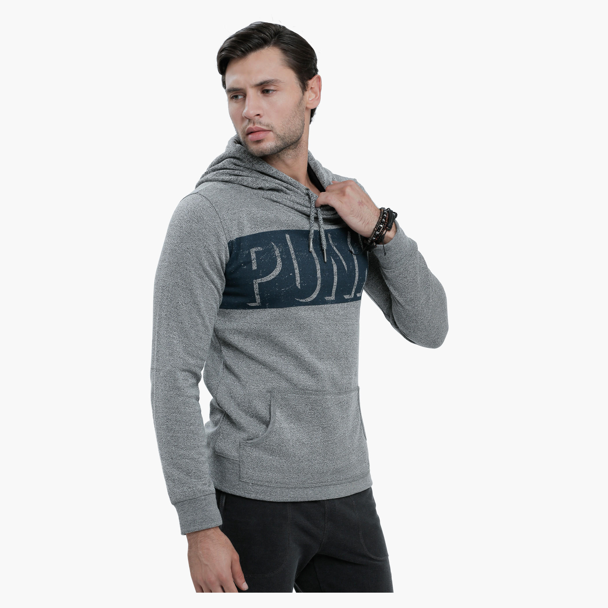 Lee Cooper Printed Sweat Shirt with Hood and Long Sleeves-men-winterwear-hoodiesandsweatshirts-image-1