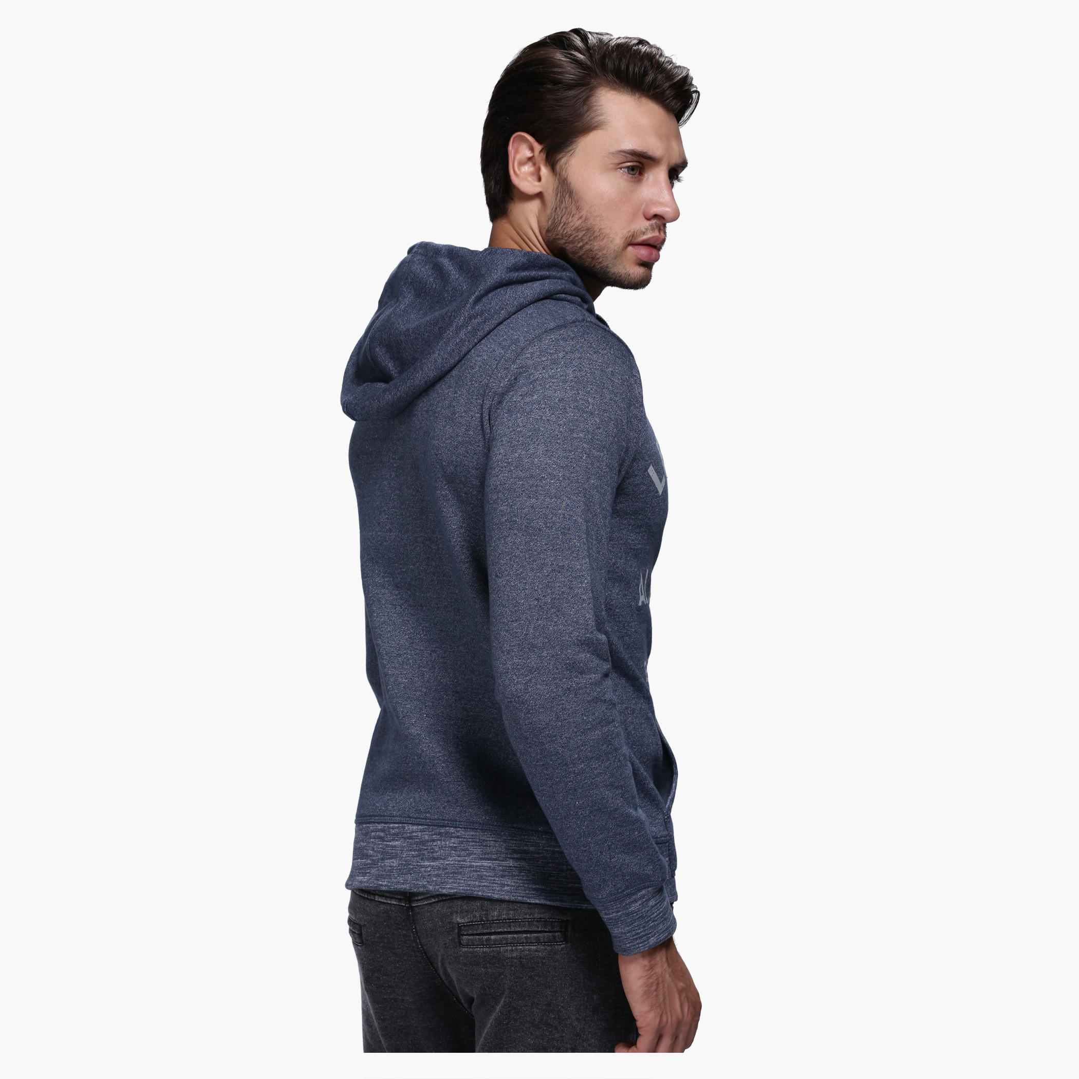 Lee Cooper Printed Sweatshirt with Hood and Long Sleeves-men-winterwear-hoodiesandsweatshirts-image-2