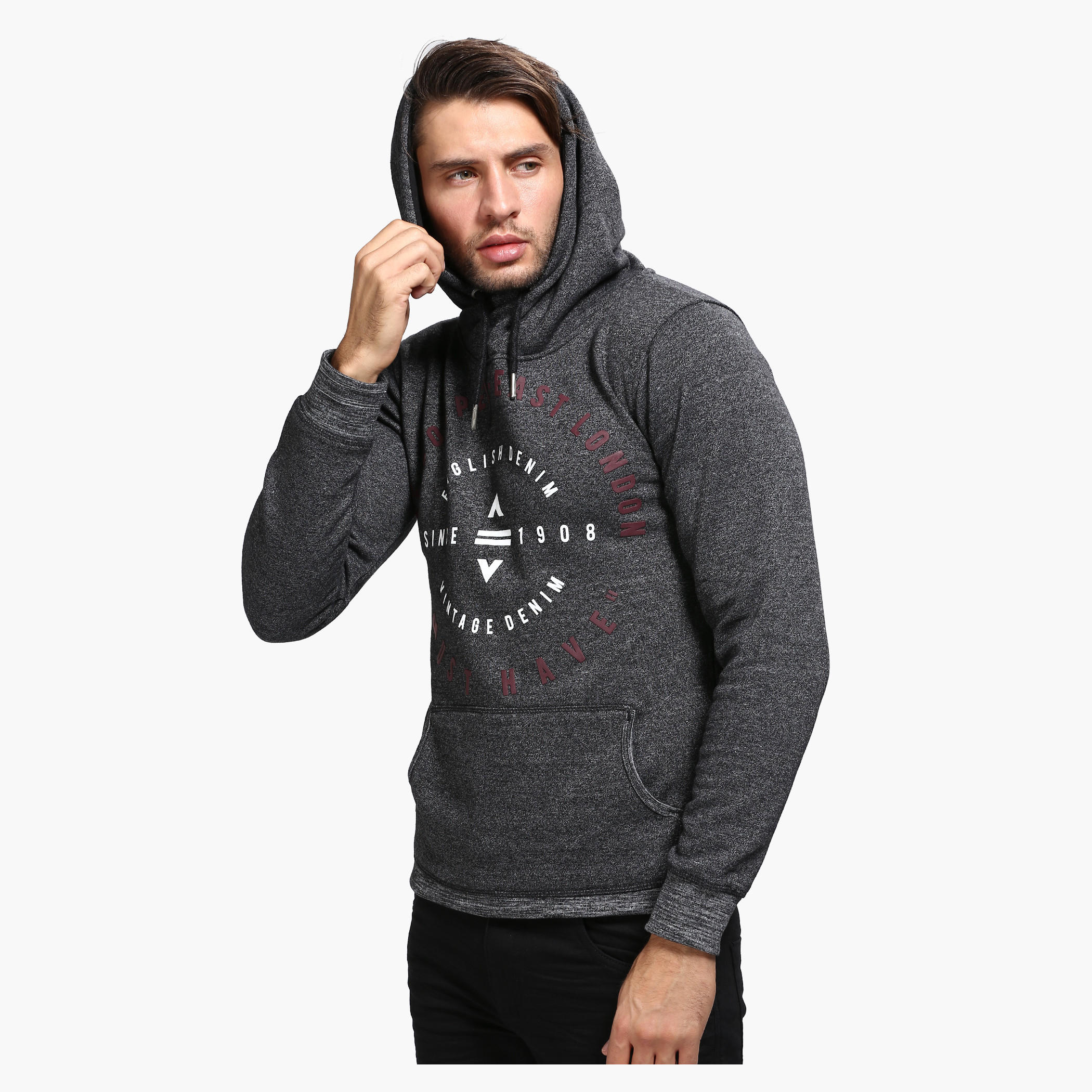 Lee Cooper Printed Sweat Shirt with Hood and Long Sleeves-men-winterwear-hoodiesandsweatshirts-image-3