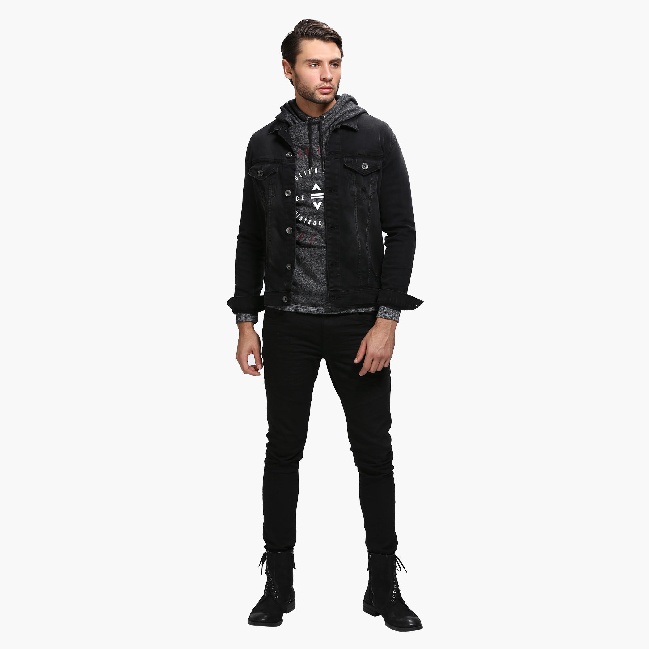 Lee Cooper Printed Sweat Shirt with Hood and Long Sleeves-men-winterwear-hoodiesandsweatshirts-image-5