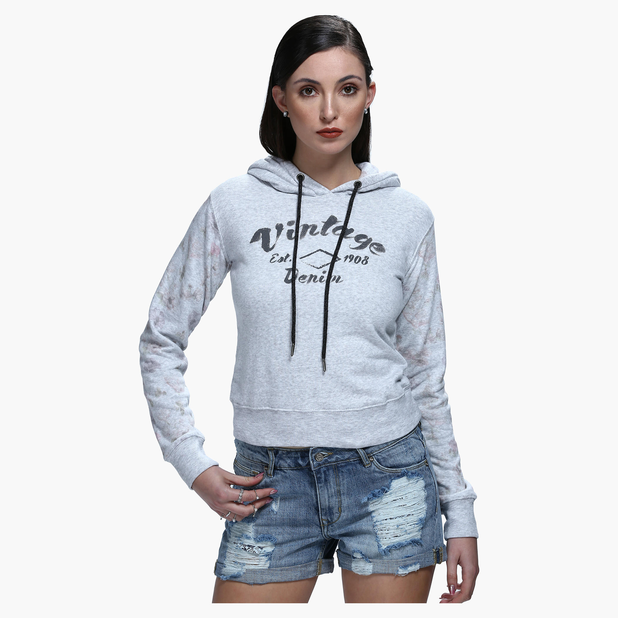 Lee Cooper Printed Sweatshirt with Hood-women-winterwear-hoodiesandsweatshirts-sweatshirts-image-1