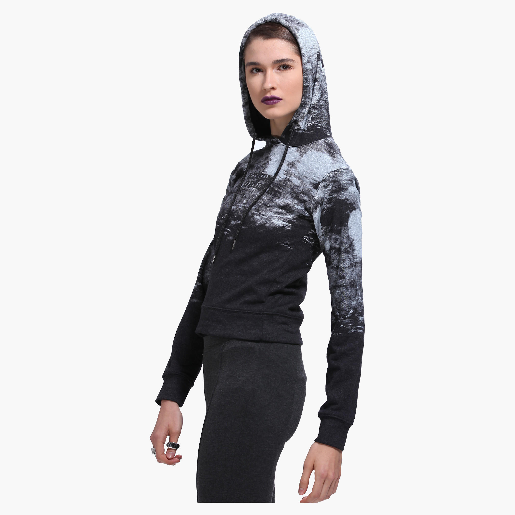 Lee Cooper Printed Sweatshirt with Hoodie and Long Sleeves-women-winterwear-hoodiesandsweatshirts-sweatshirts-image-3