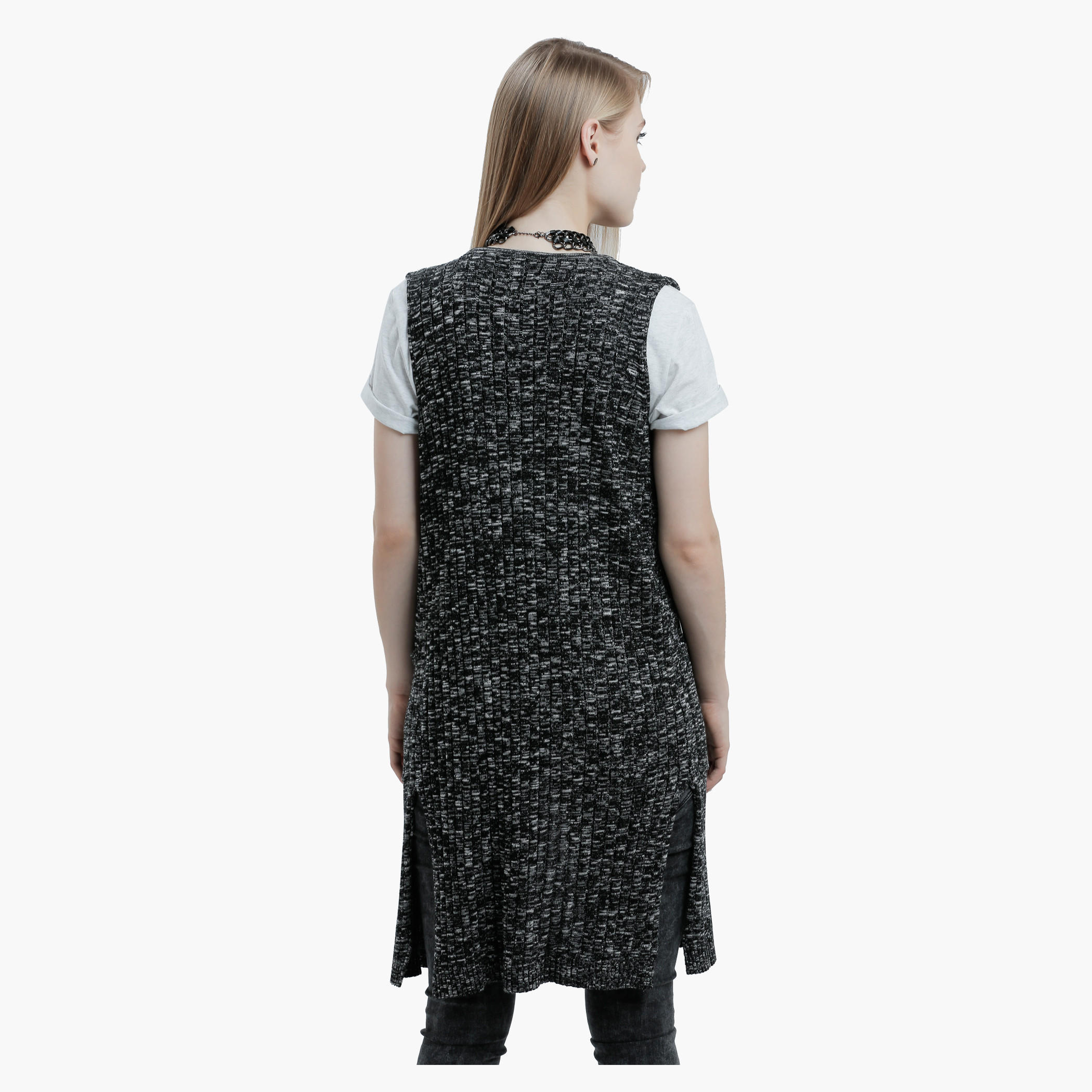 Lee Cooper Sleeveless Long Cardigan-women-winterwear-cardigansandjumpers-cardigans-image-7