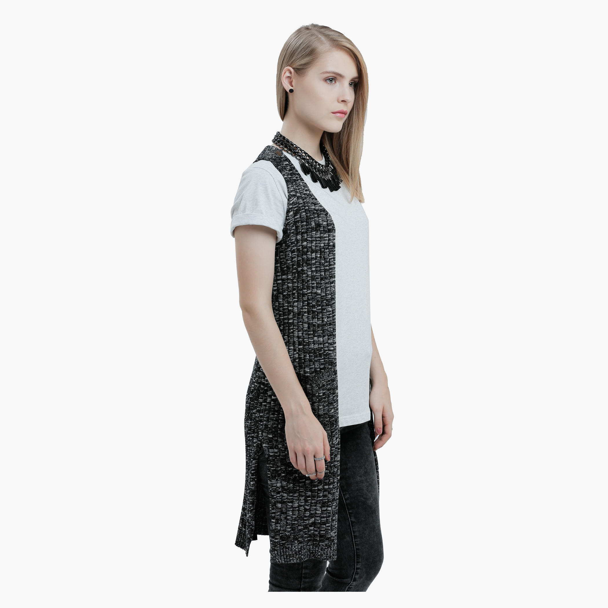 Lee Cooper Sleeveless Long Cardigan-women-winterwear-cardigansandjumpers-cardigans-image-8