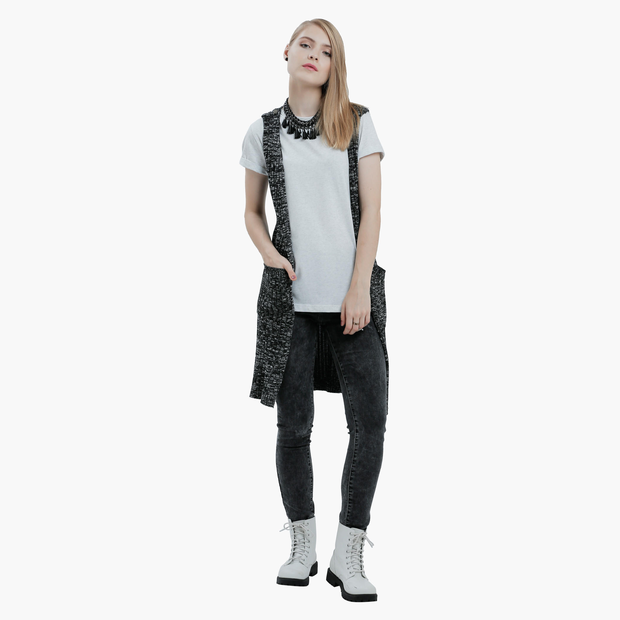 Lee Cooper Sleeveless Long Cardigan-women-winterwear-cardigansandjumpers-cardigans-image-10
