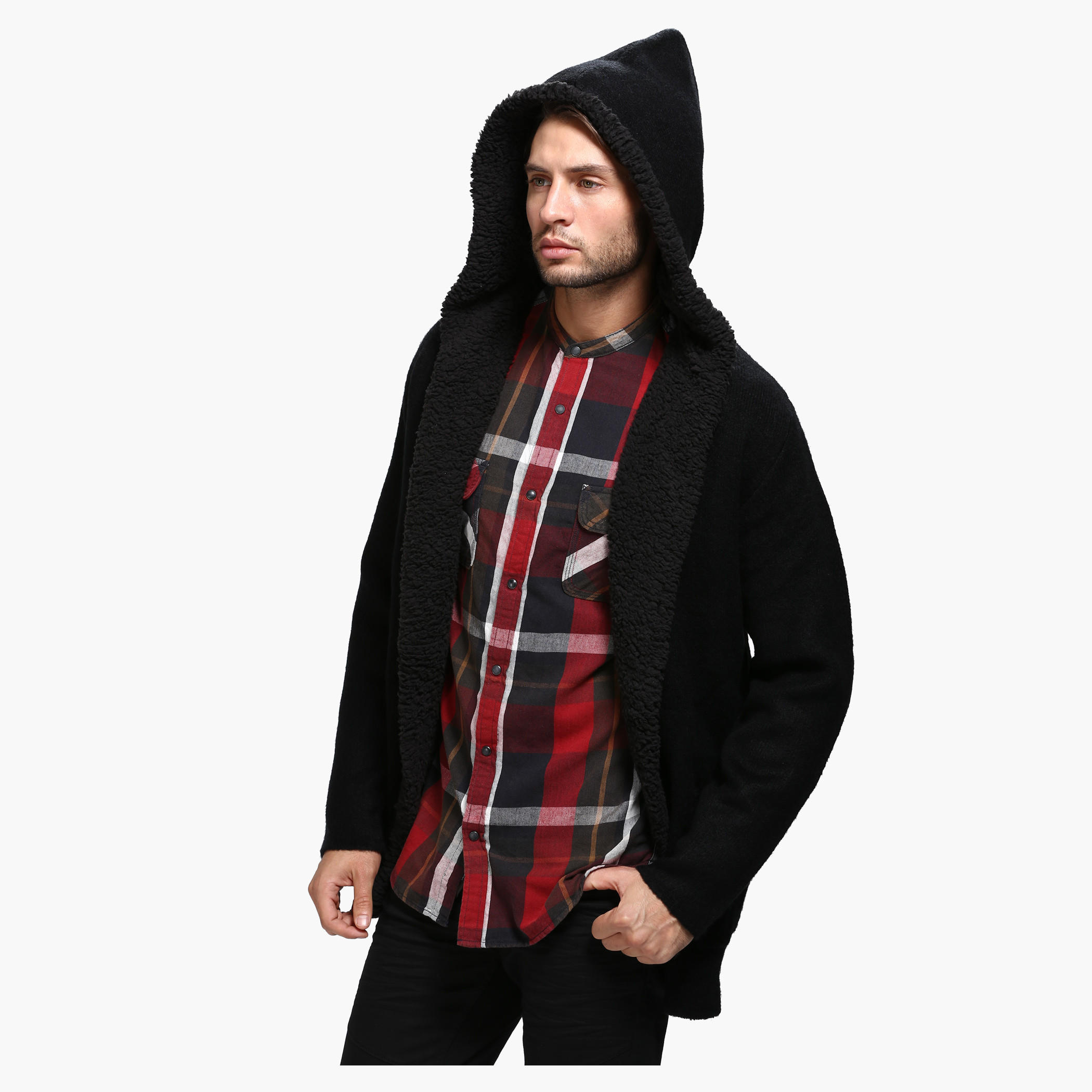 Lee Cooper Waterfall Sweater with Hood and Long Sleeves-men-clothing-sweatersandpullovers-image-3
