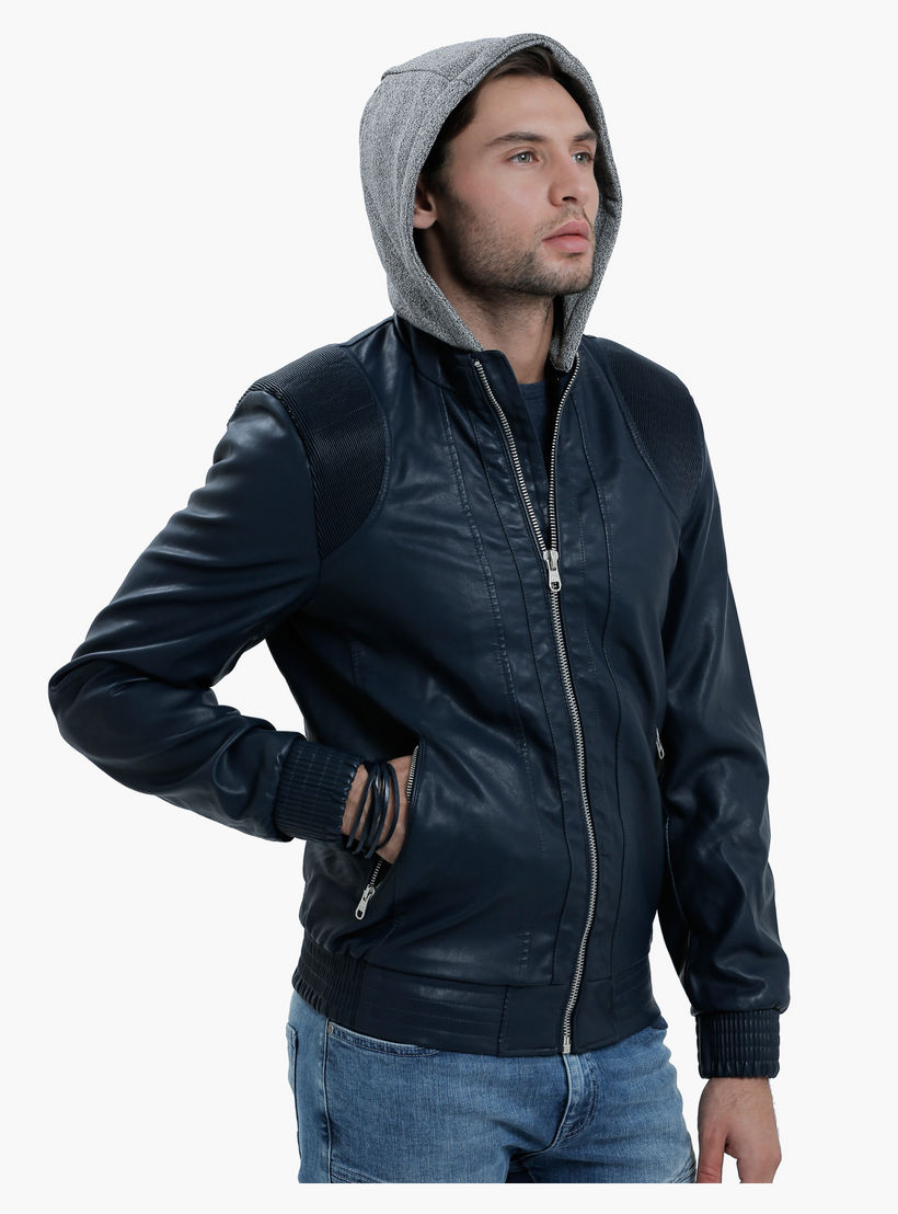 Lee Cooper Hooded Jacket with Zip Detail and Long Sleeves-men-clothing-jacketsandblazers-jackets-image-3