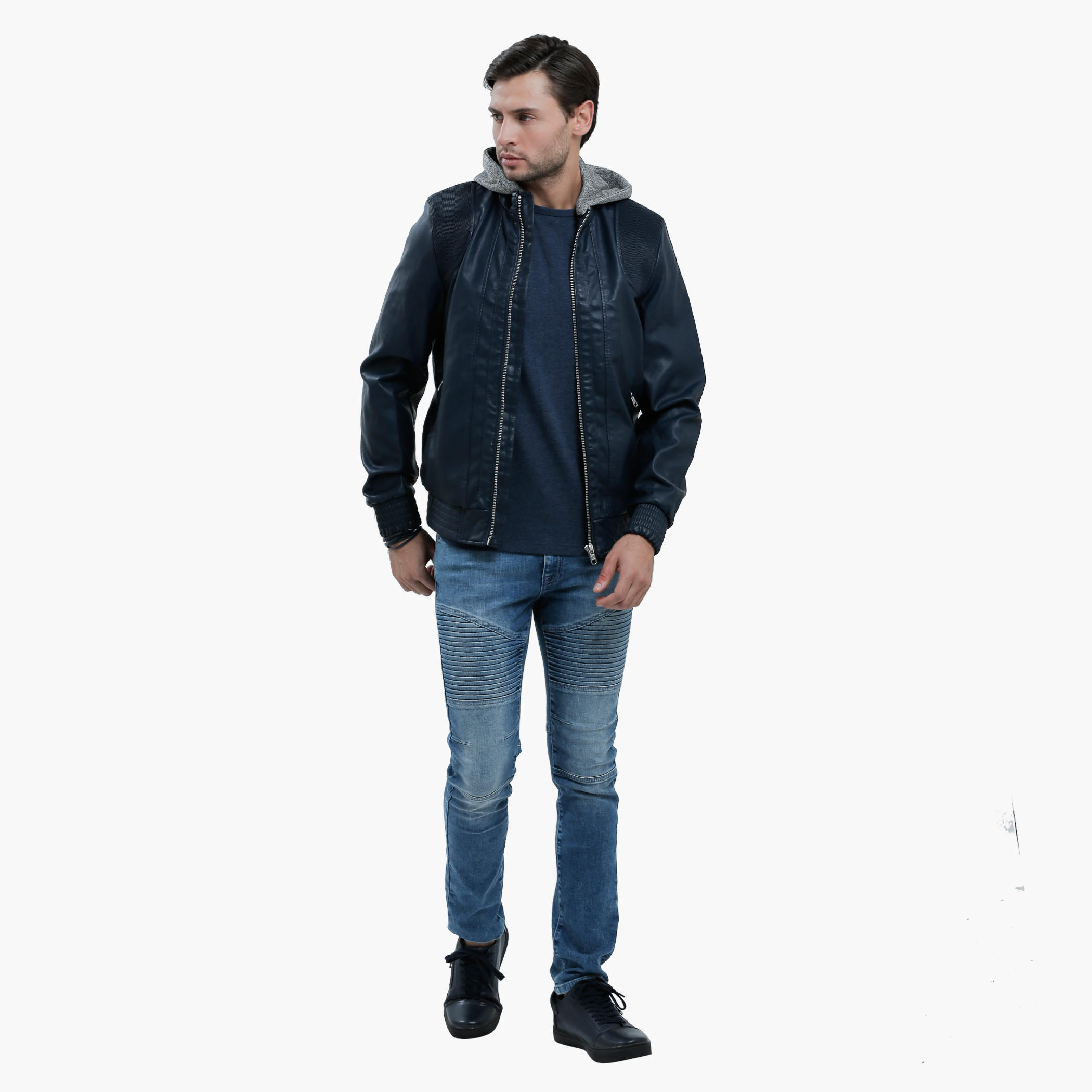 Lee Cooper Hooded Jacket with Zip Detail and Long Sleeves-men-clothing-jacketsandblazers-jackets-image-5