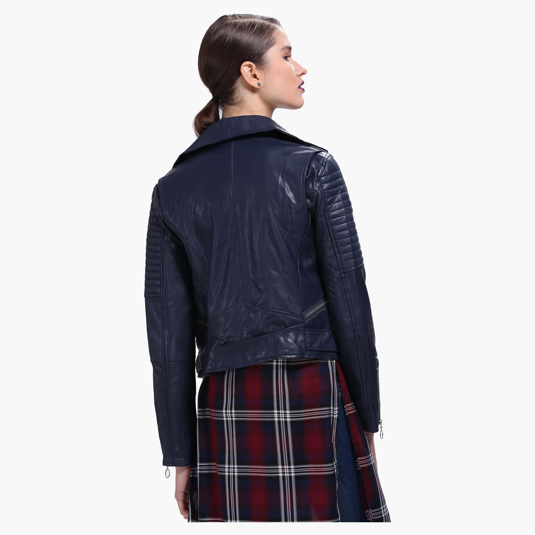 Lee Cooper Biker Jacket with Zippered Front-women-winterwear-coatsandjackets-jackets-image-7