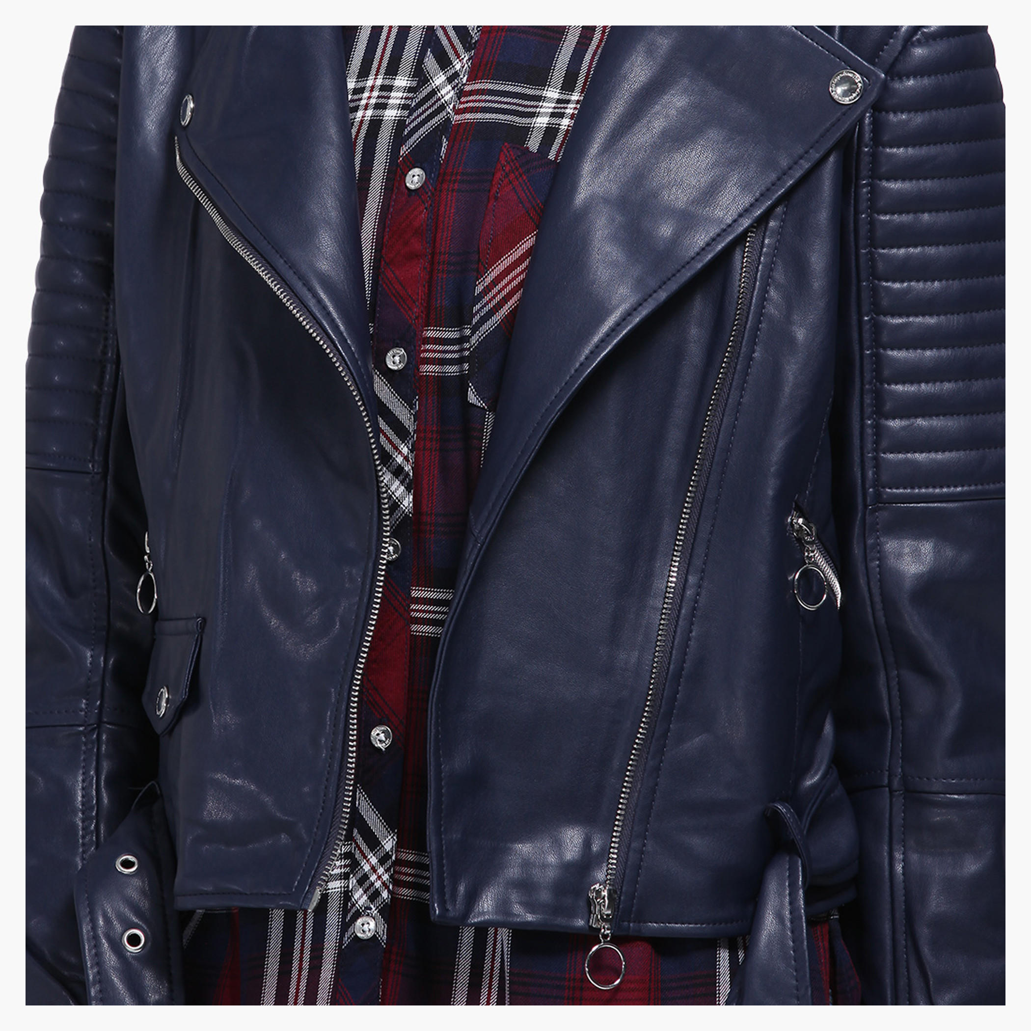 Lee Cooper Biker Jacket with Zippered Front-women-winterwear-coatsandjackets-jackets-image-9
