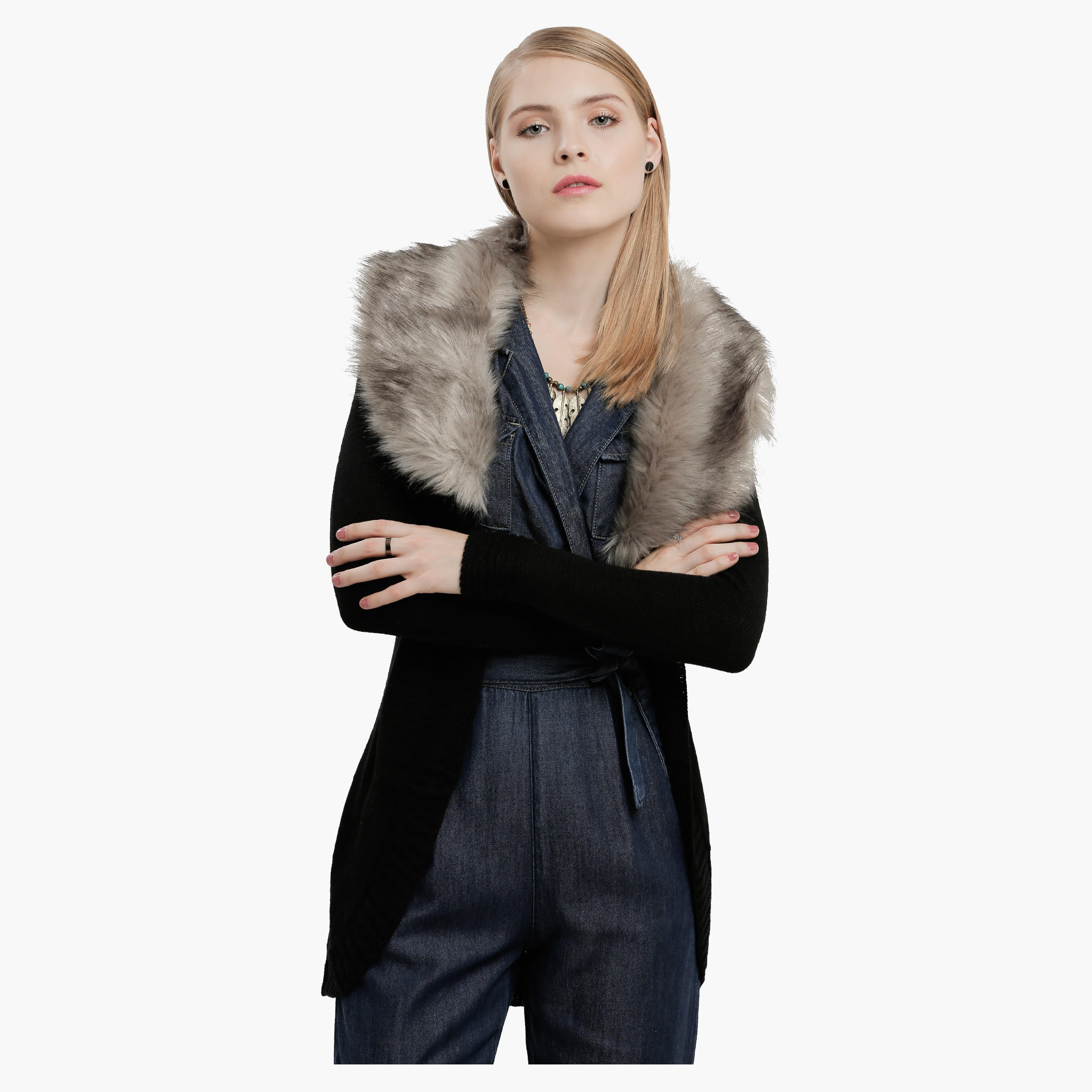 Lee Cooper Long Sleeves Sweater with Plush Collar-women-clothing-cardigansandjumpers-jumpers-image-1