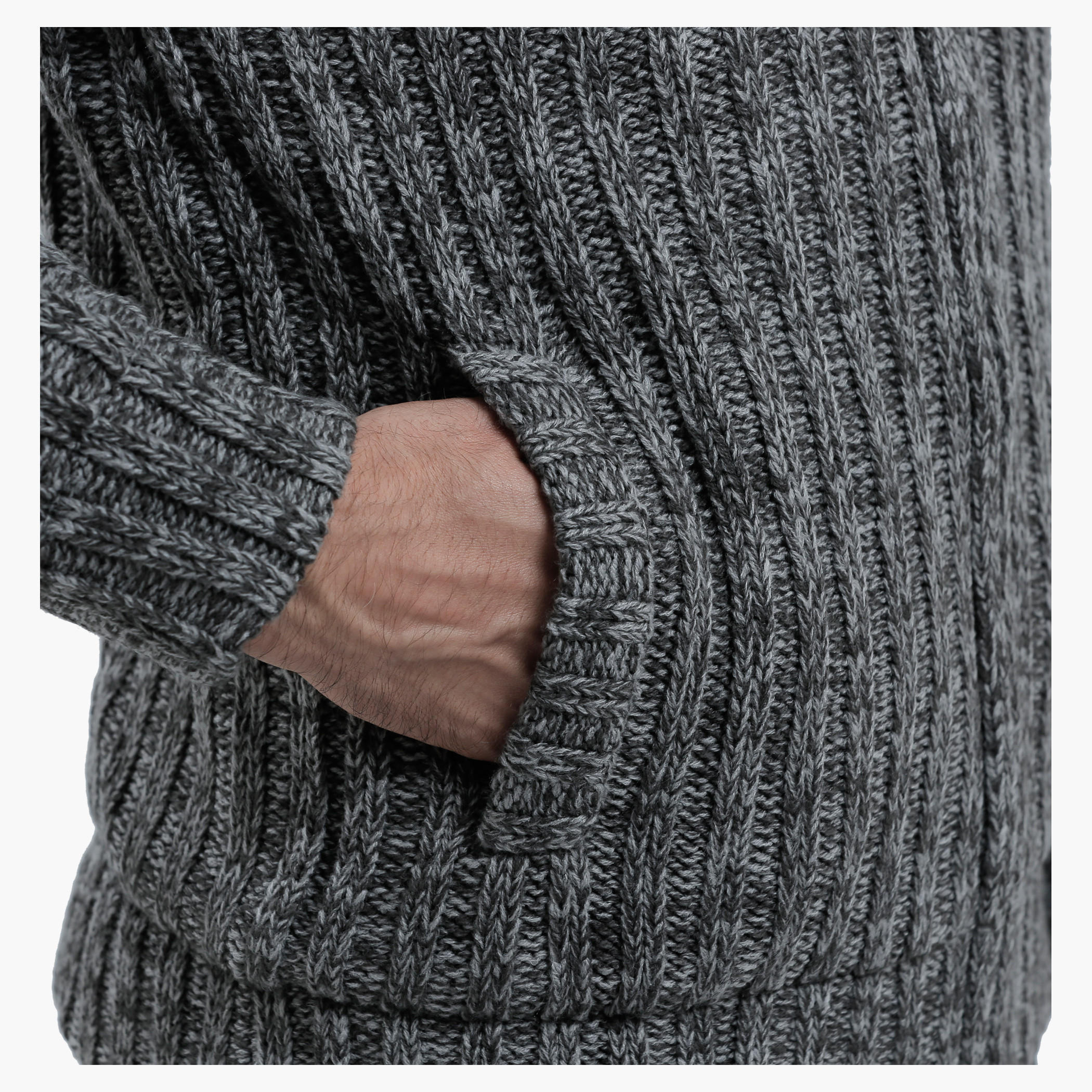 Lee Cooper Ribbed Sweater with Hood and Zip Detail-men-clothing-sweatersandpullovers-image-4