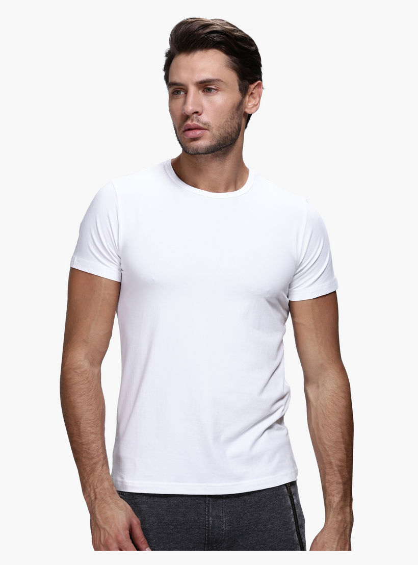 Lee Cooper Round Neck T-Shirt with Short Sleeves in Slim Fit-men-clothing-tshirtsandpolos-tshirts-image-1
