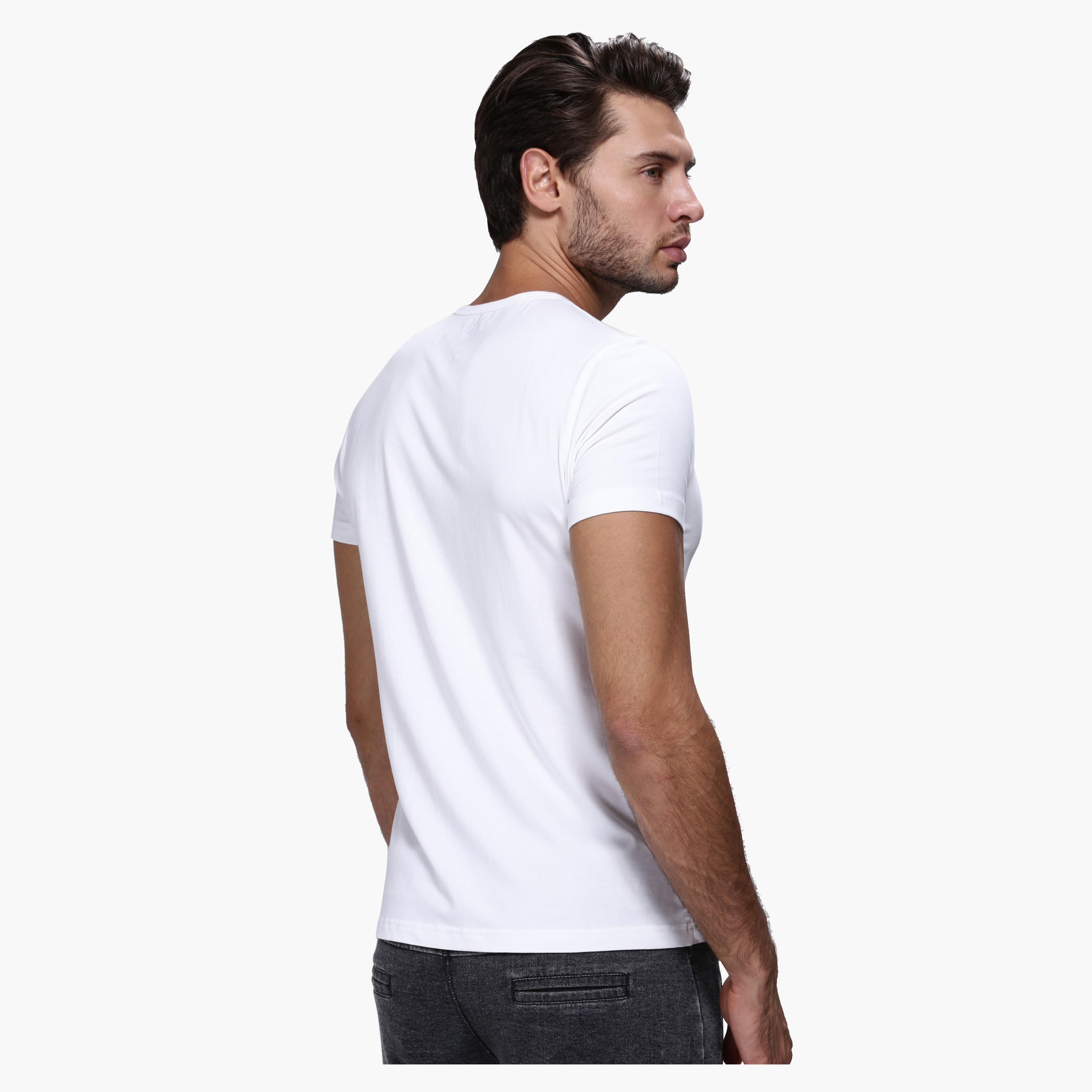 Lee Cooper Round Neck T-Shirt with Short Sleeves in Slim Fit-men-clothing-tshirtsandpolos-tshirts-image-2