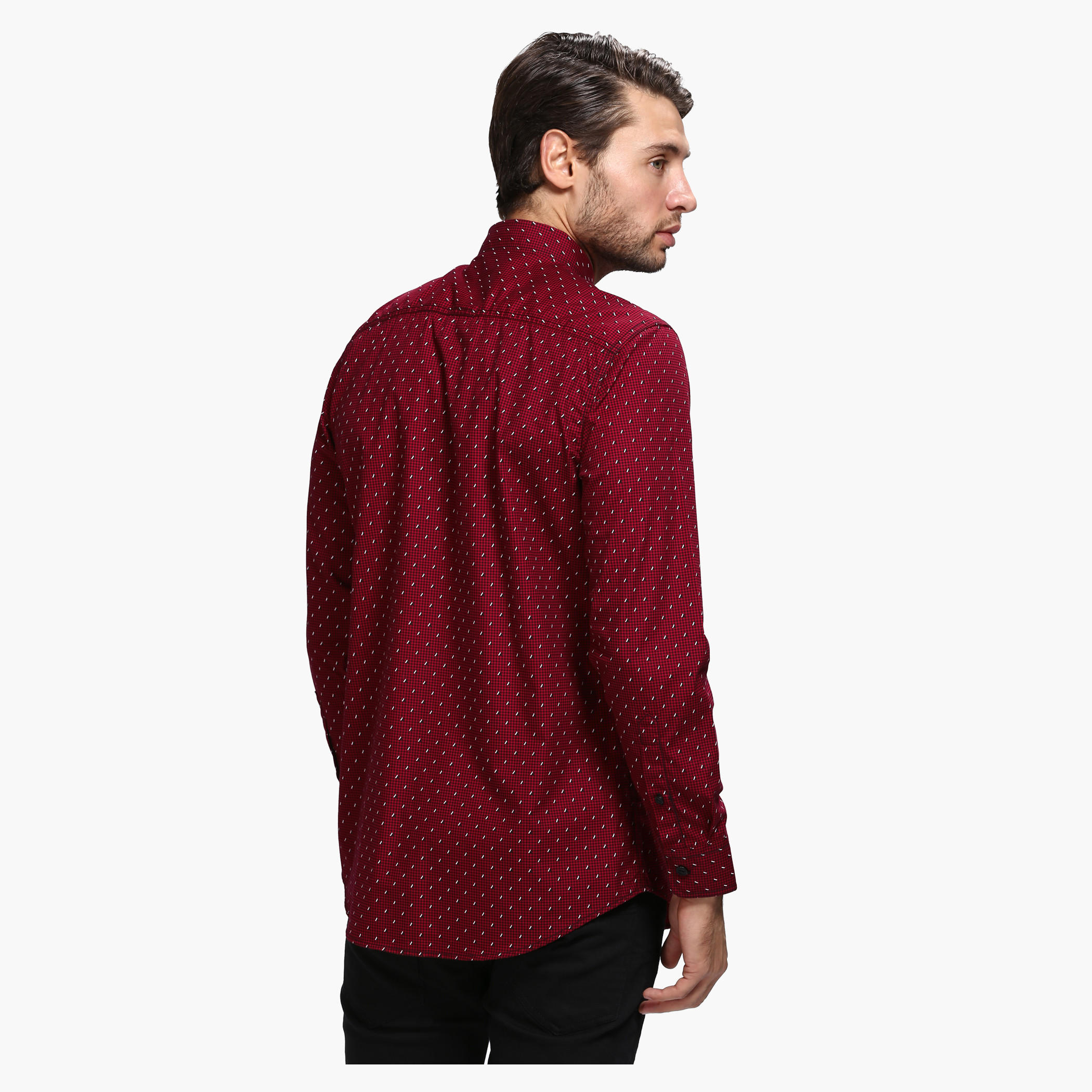 Casual Printed Shirt with Long Sleeves in Slim Fit-men-clothing-shirts-image-2