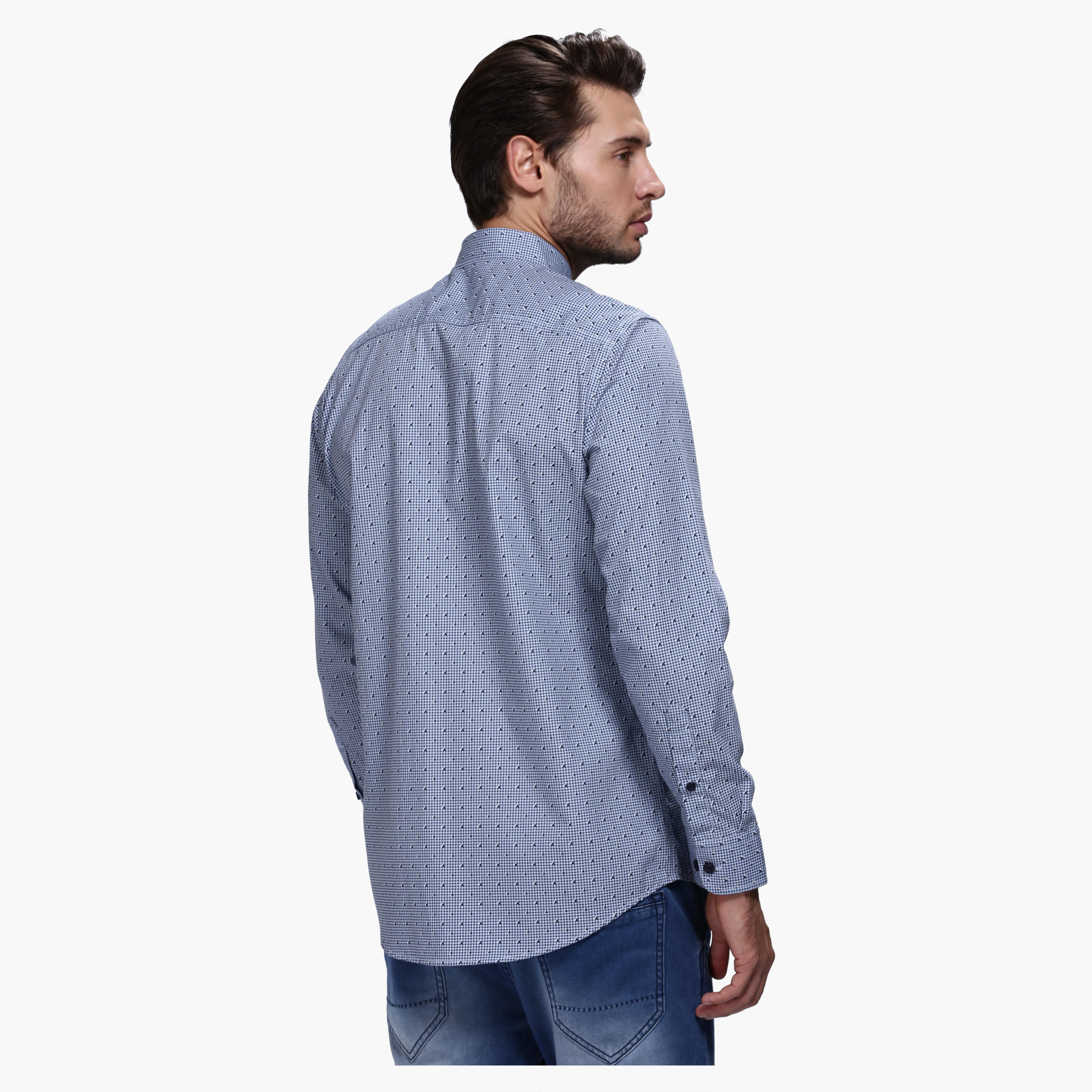 Lee Cooper Printed Shirt with Long Sleeves in Slim Fit-men-clothing-shirts-image-2