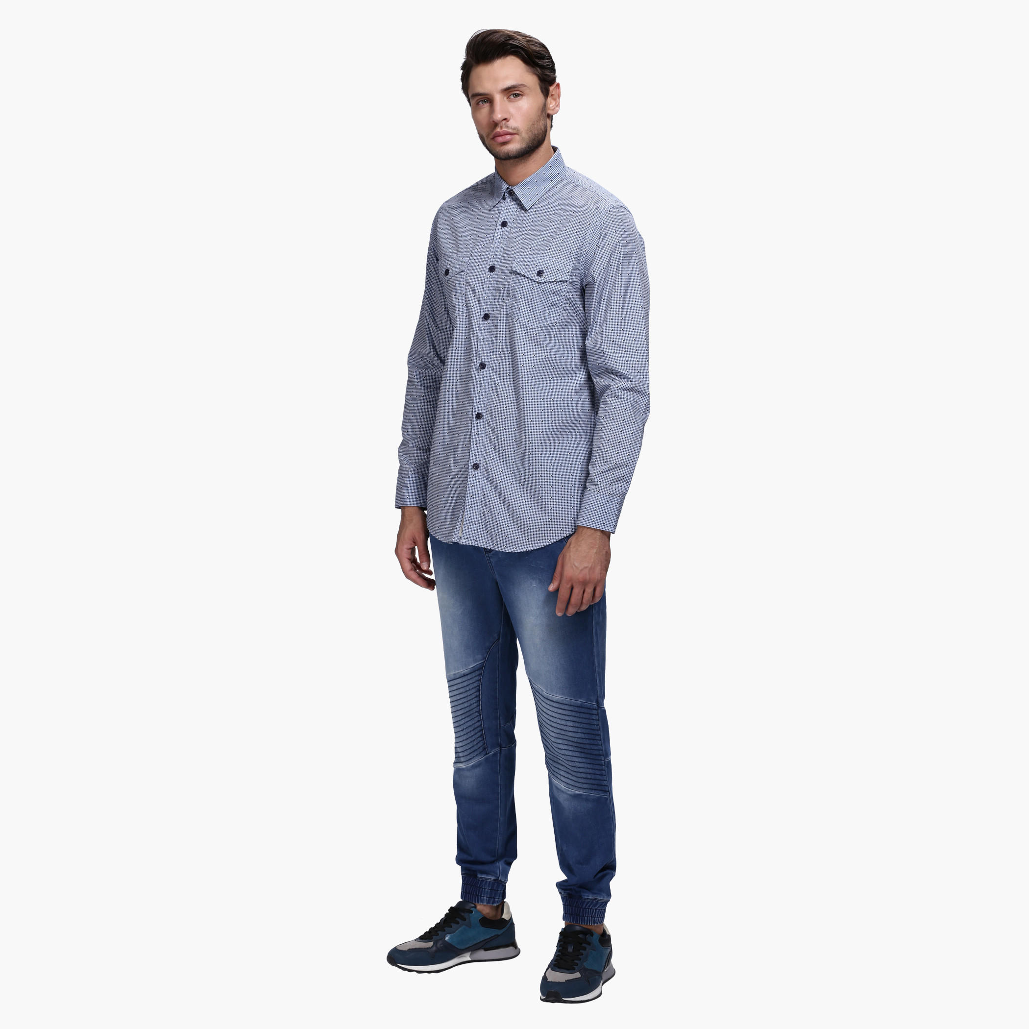 Lee Cooper Printed Shirt with Long Sleeves in Slim Fit-men-clothing-shirts-image-5