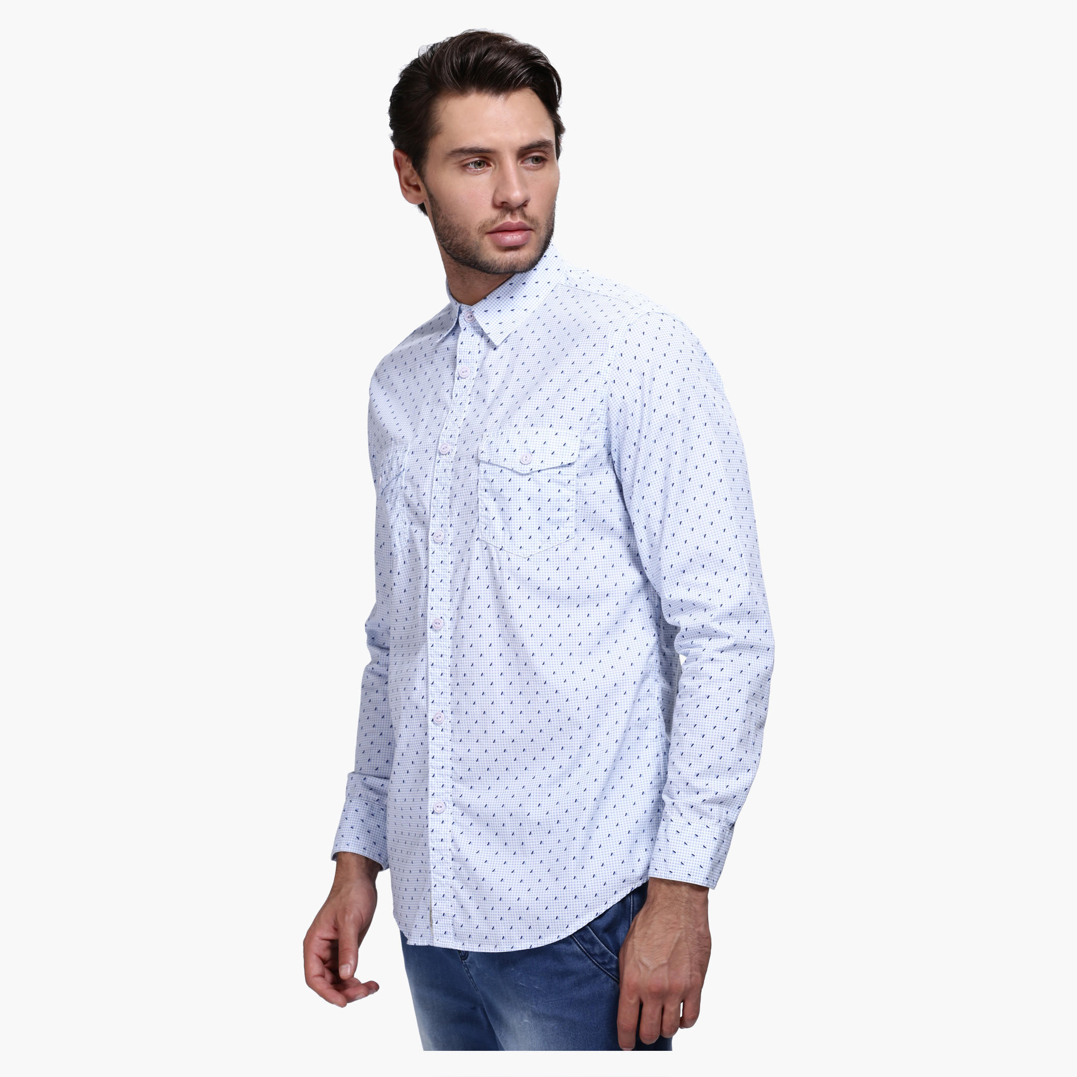 Lee Cooper Printed Shirt with Long Sleeves in Slim Fit-men-clothing-shirts-image-3
