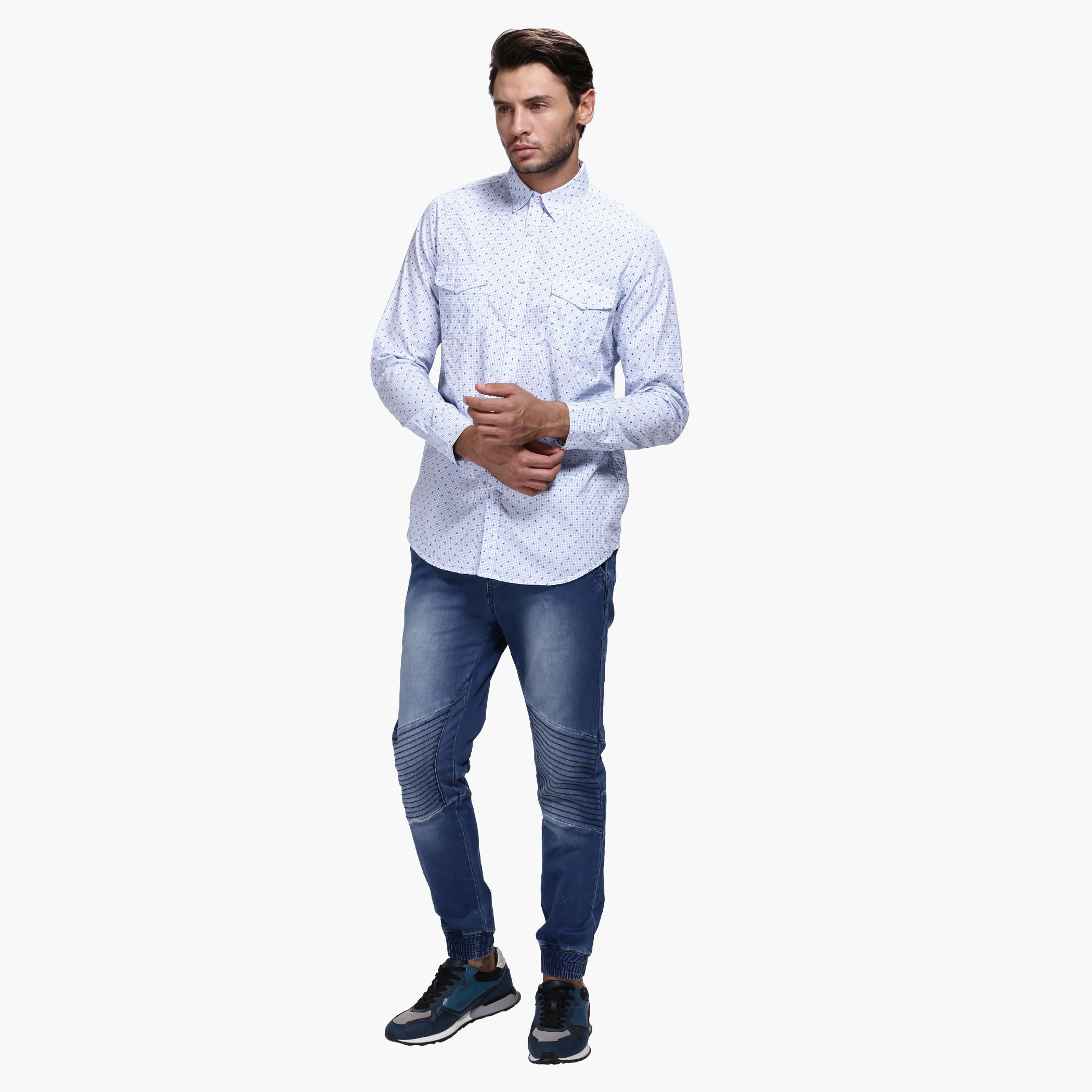 Lee Cooper Printed Shirt with Long Sleeves in Slim Fit-men-clothing-shirts-image-5