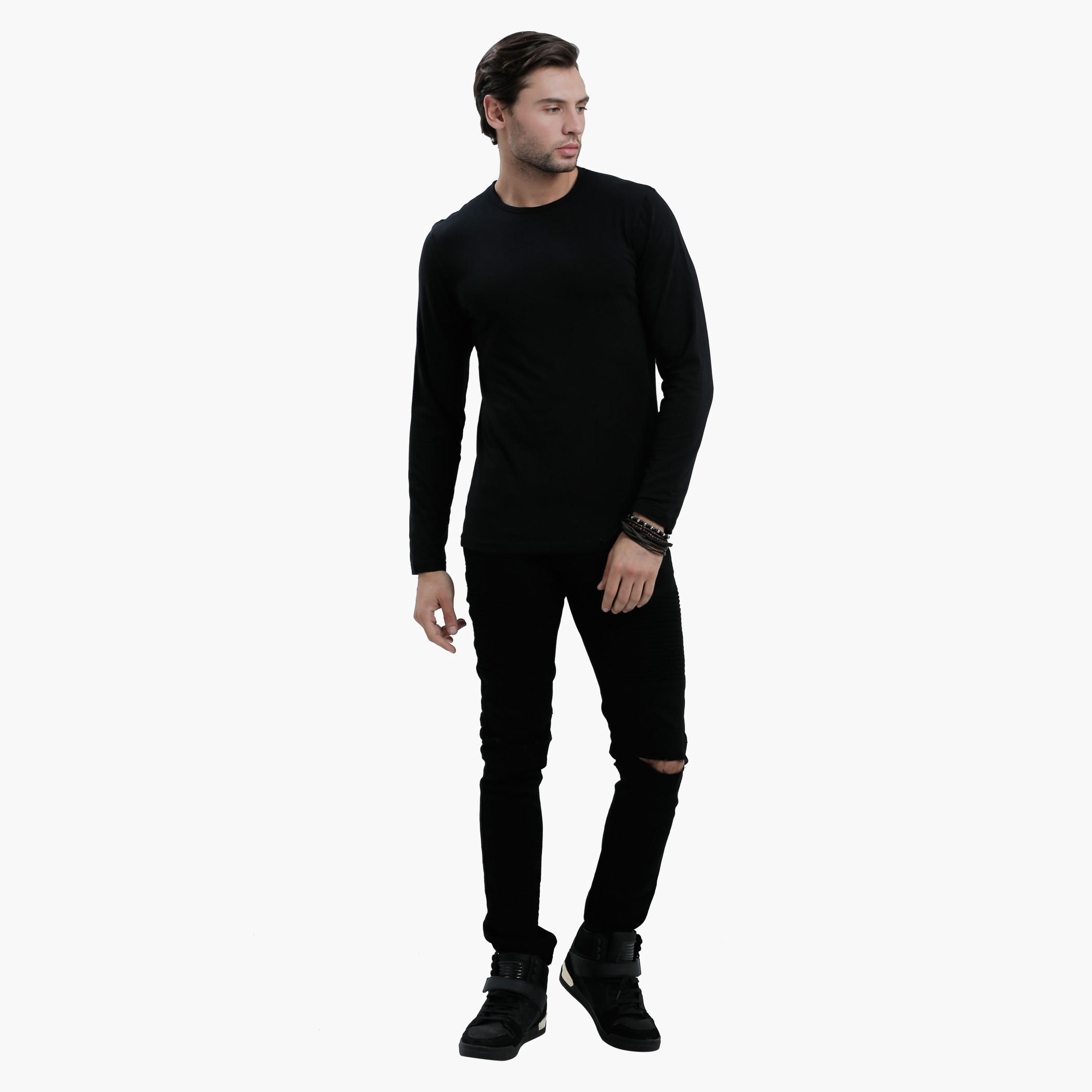 Lee Cooper Round Neck T-Shirt with Long Sleeves in Slim Fit-men-clothing-tshirtsandpolos-tshirts-image-5