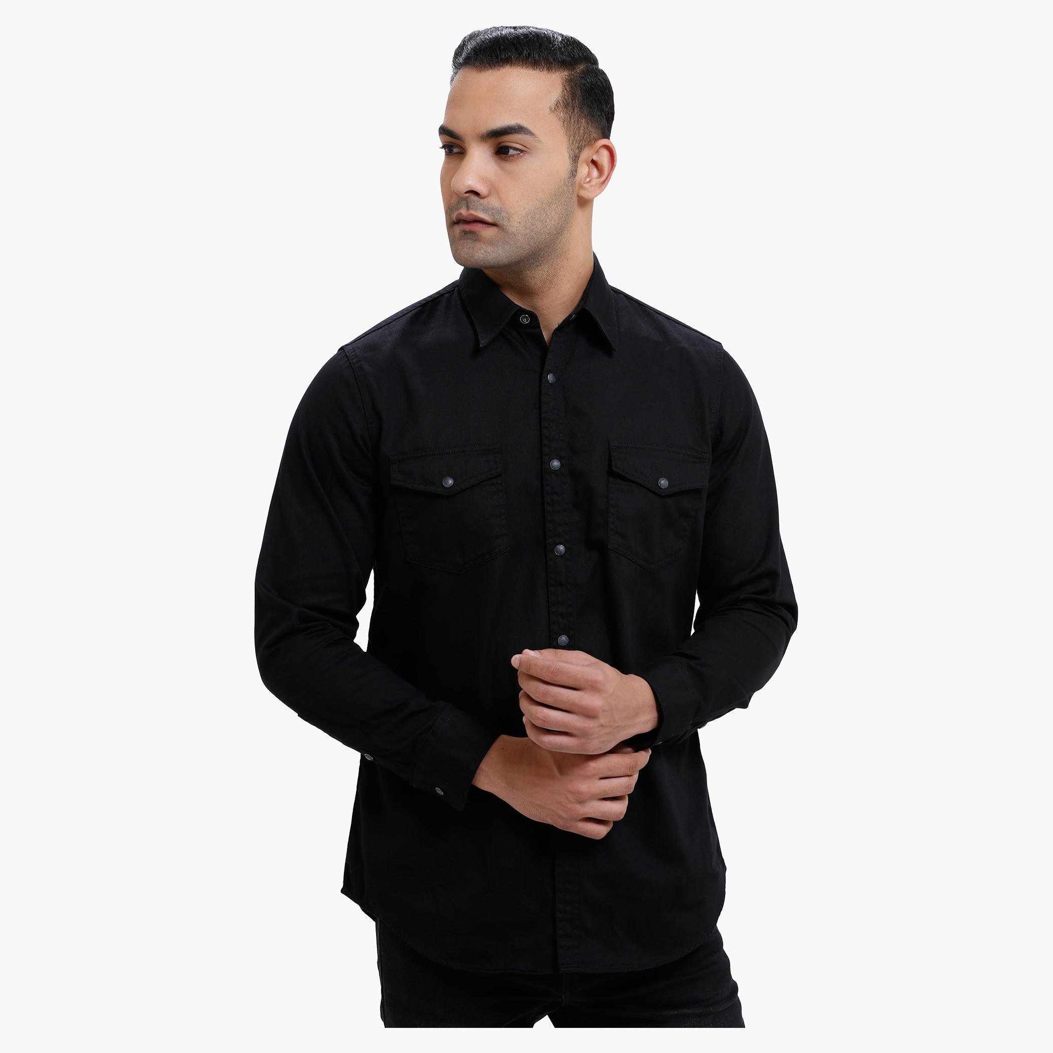 Lee Cooper Long Sleeves Cotton Shirt with Complete Placket-men-clothing-shirts-image-1