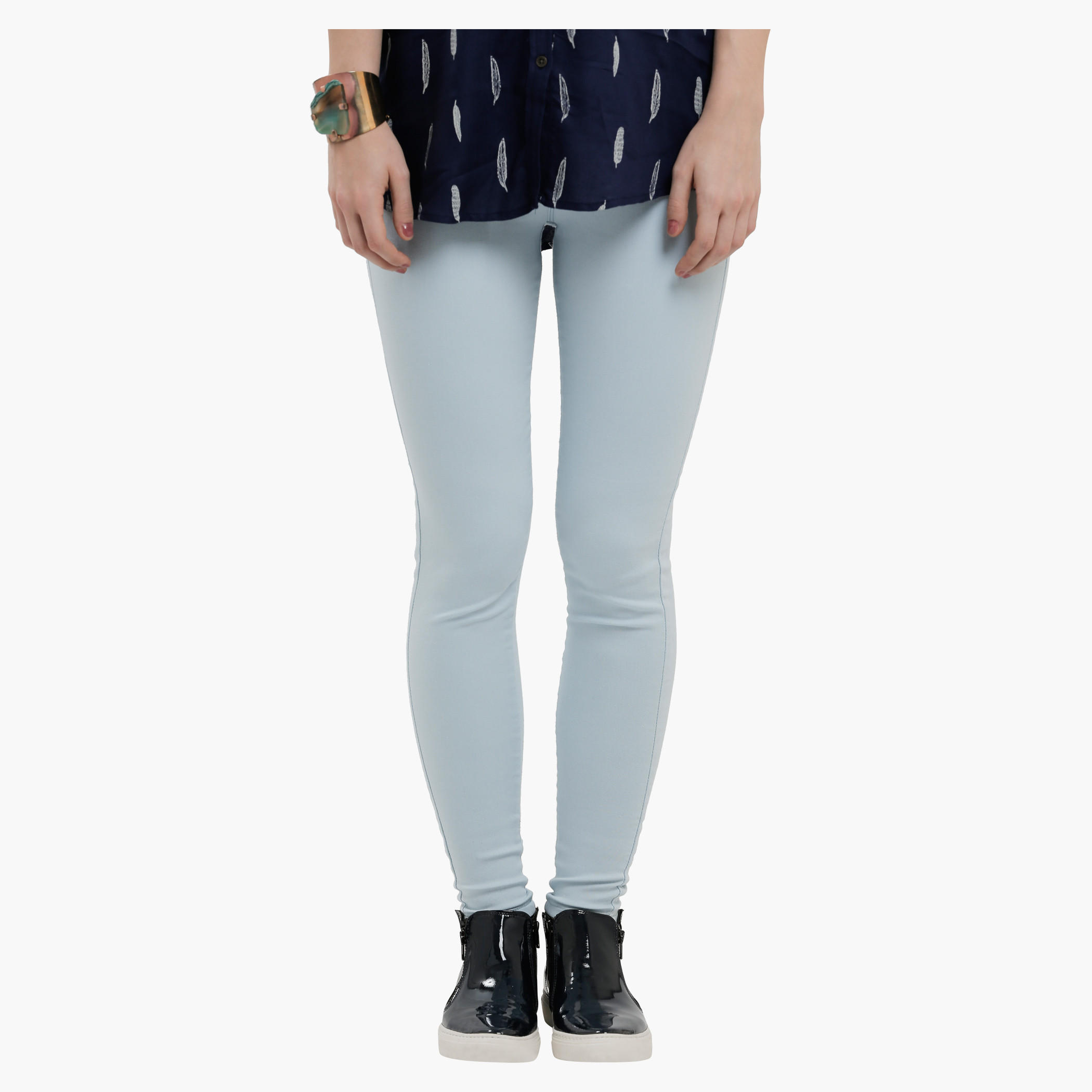 Lee Cooper Full Length Jeggings with Elasticised Waistband-women-clothing-bottoms-leggings-image-1